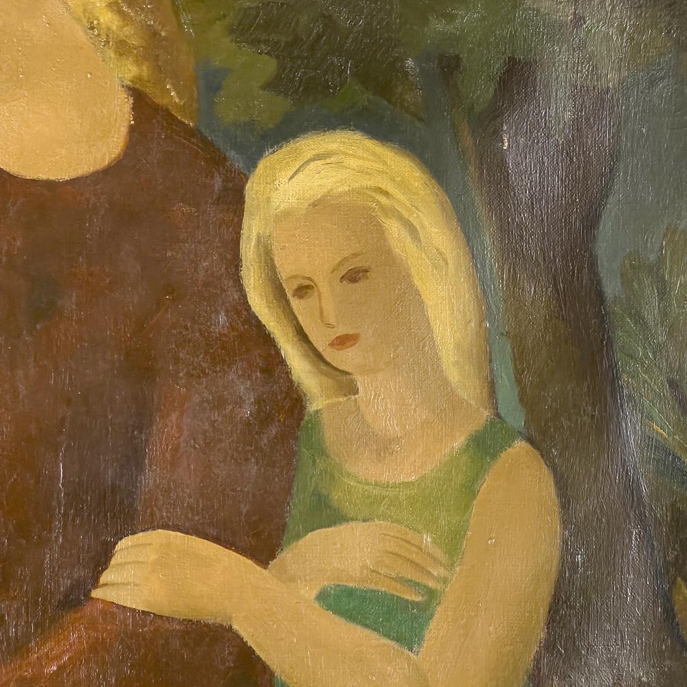 Peinture à l'huile sur toile encadrée du milieu du siècle dernier par Marcel Dumont, datée de 1943 en vente 5
