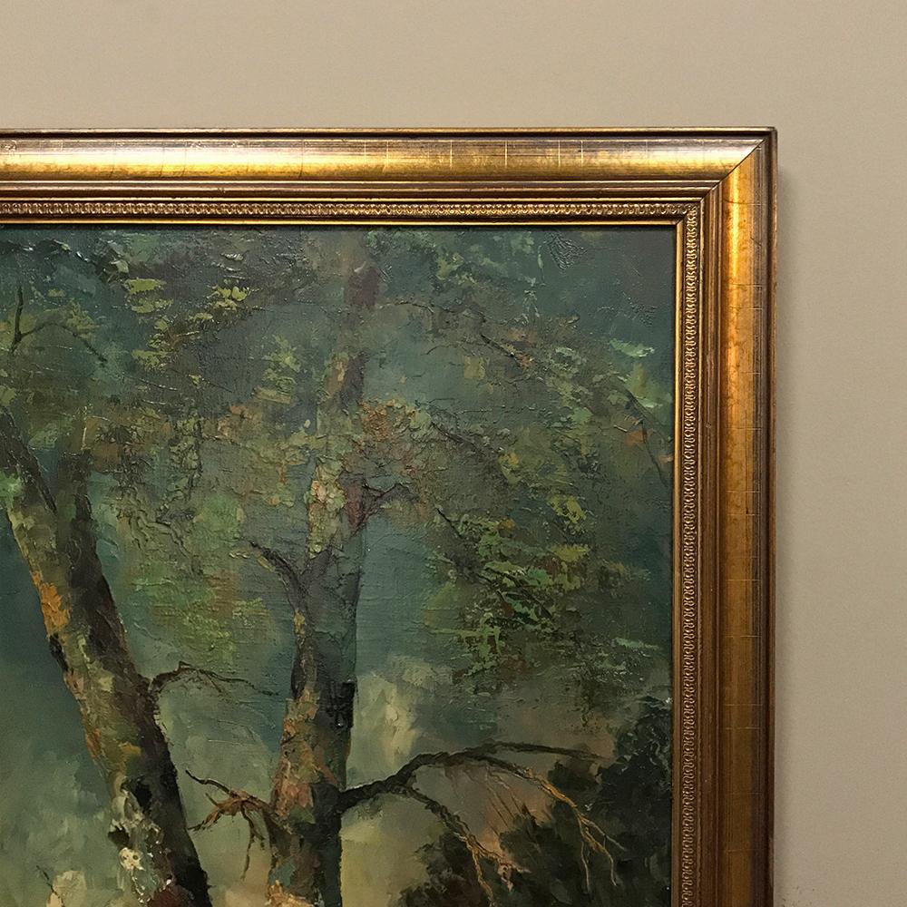 Mid-Century Framed Oil Painting on Canvas For Sale 1