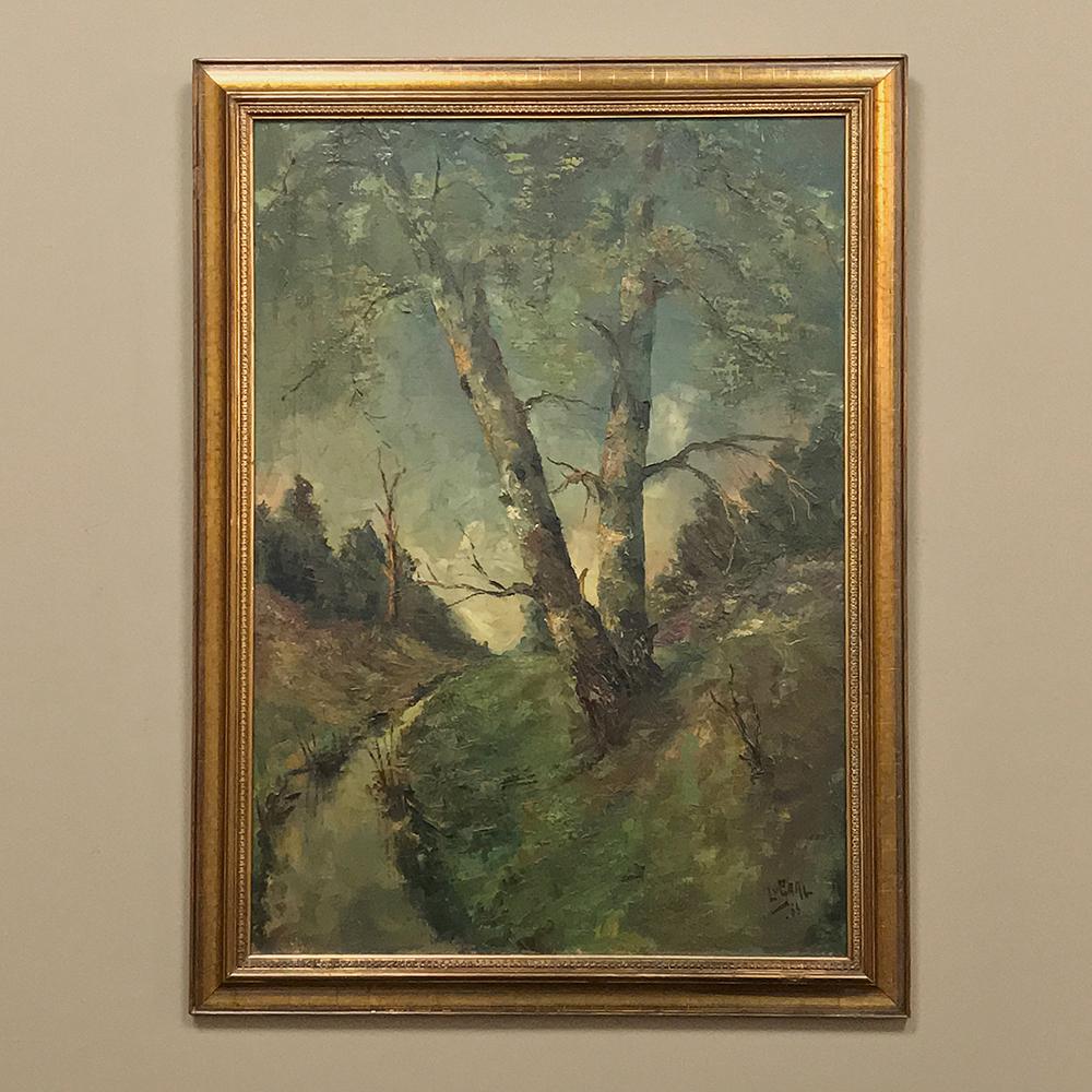 Mid-Century Framed Oil Painting on Canvas For Sale 2
