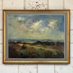 Gerahmtes Ölgemälde auf Holztafel aus der Mitte des Jahrhunderts von Henri Lemoine