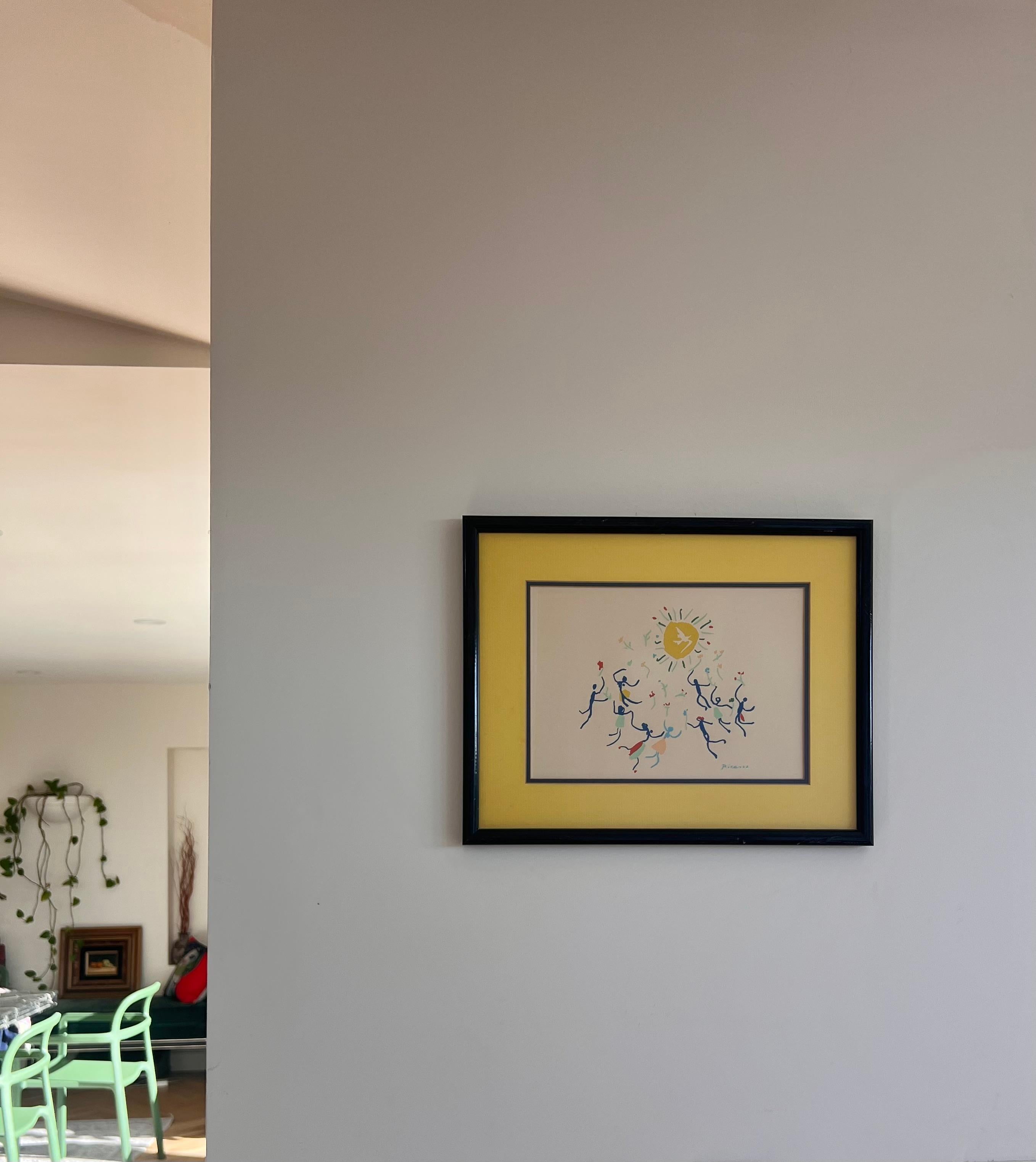 Mid century framed Picasso print “Homage to the Sun”, 20th century For Sale 3