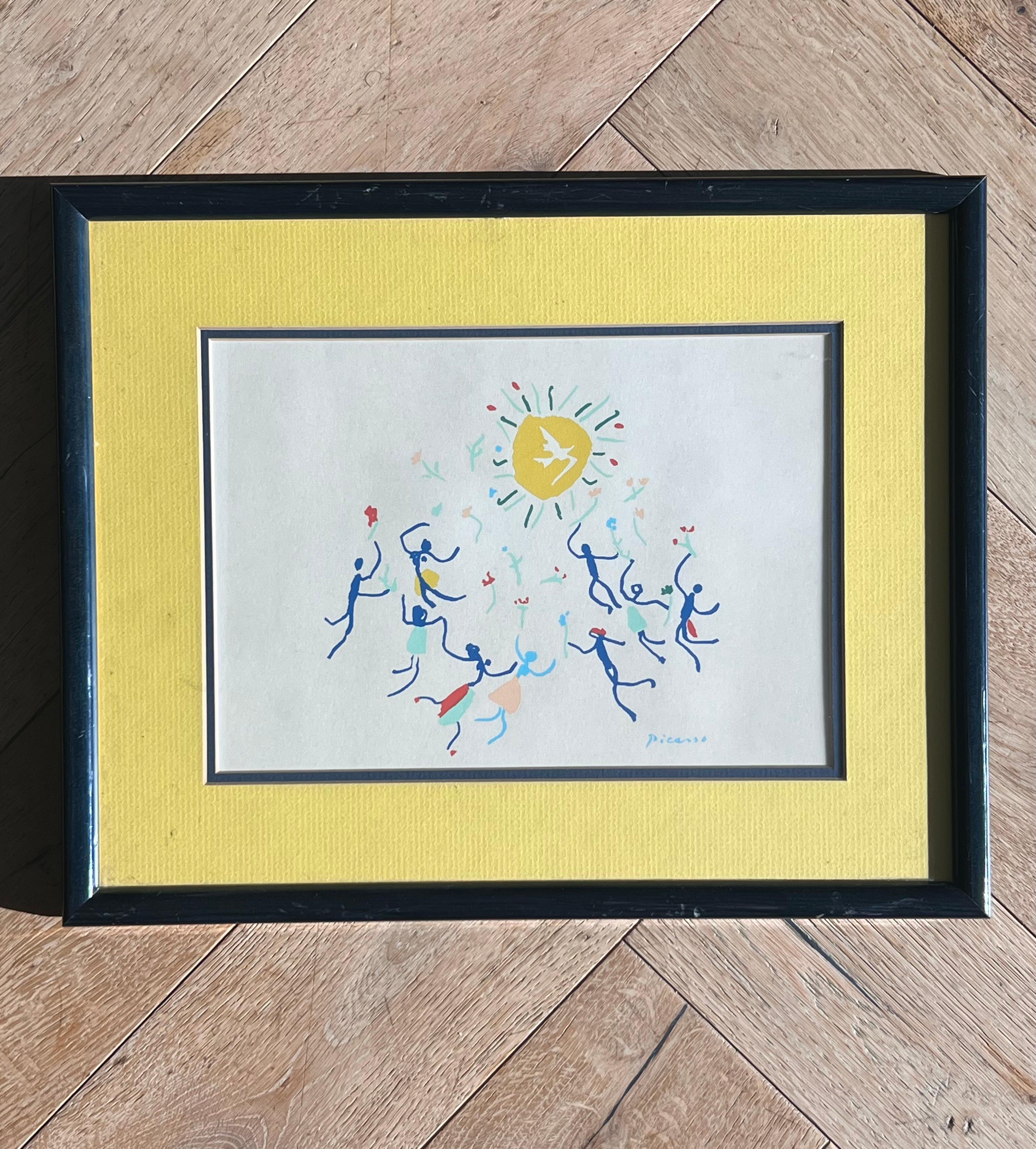 Mid century framed Picasso print “Homage to the Sun”, 20th century For Sale 4