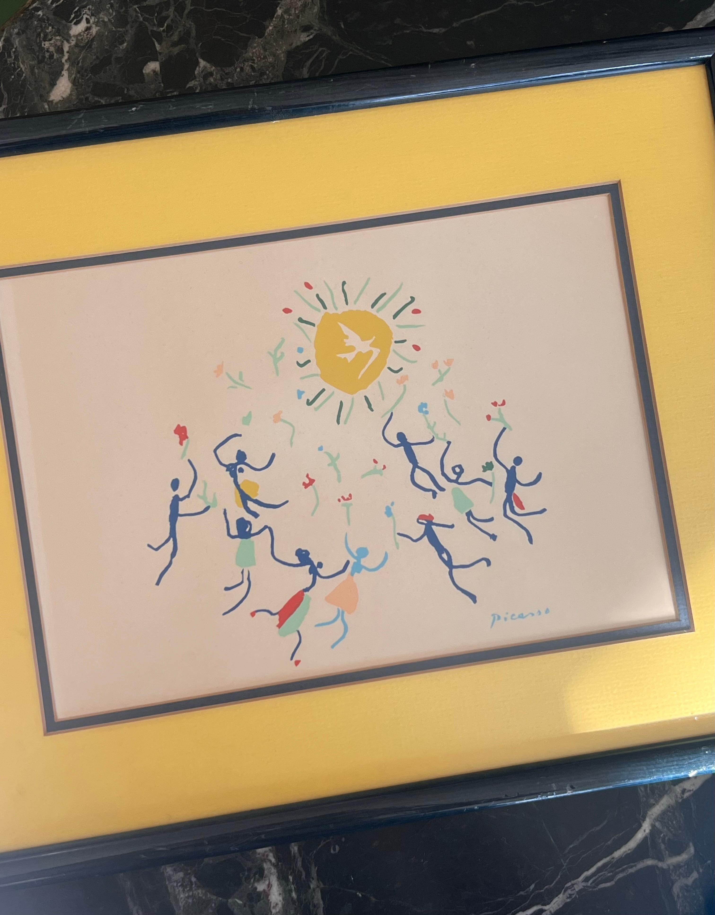 Mid century framed Picasso print “Homage to the Sun”, 20th century For Sale 5