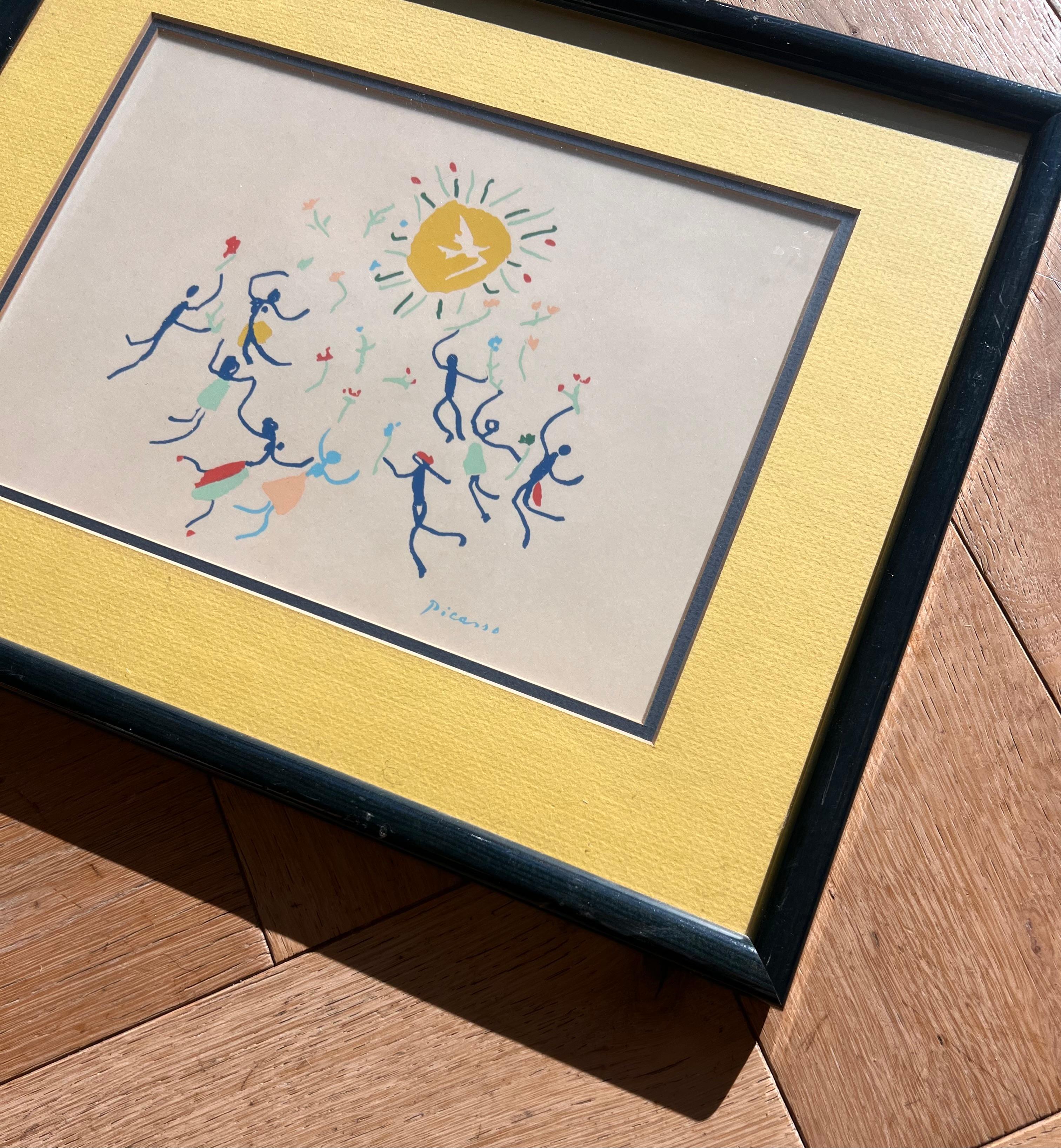 Mid-Century Modern Mid century framed Picasso print “Homage to the Sun”, 20th century For Sale