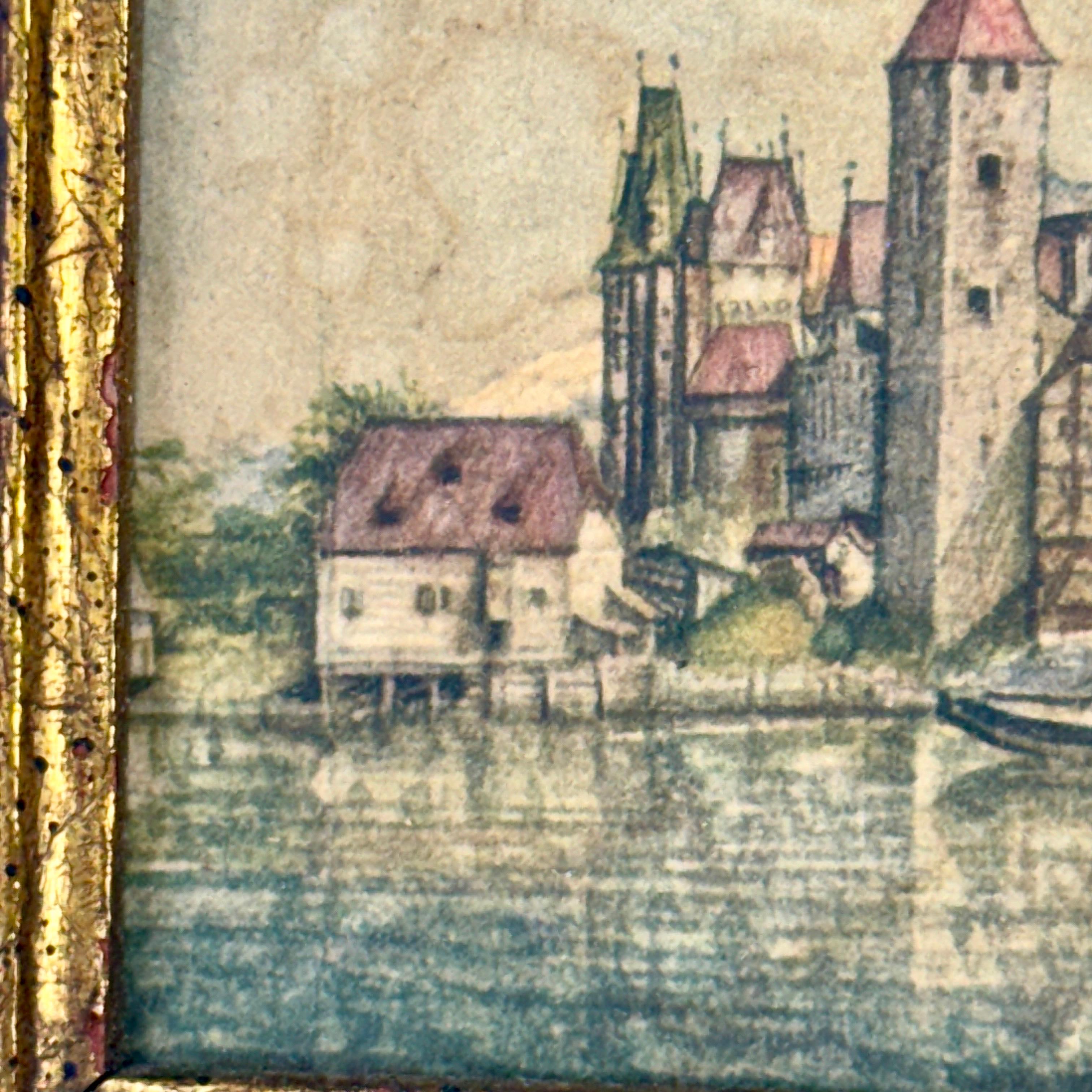Mid-Century Framed Print of View of Innsbruck from Artist Durer For Sale 3