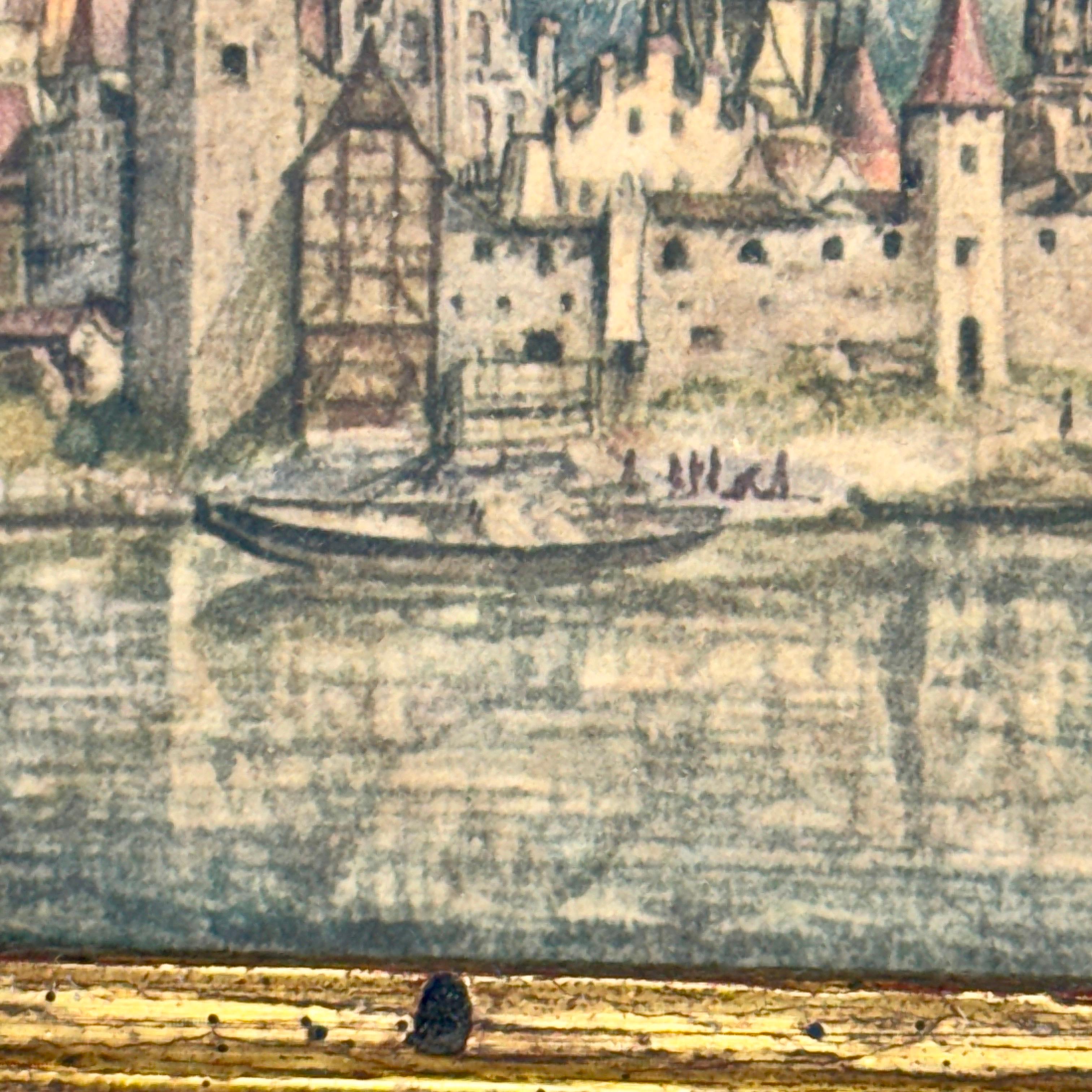 Gerahmter Druck mit Ansicht von Innsbruck aus der Mitte des Jahrhunderts des Künstlers Durer im Angebot 4