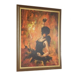 Mid Century Framed Print of Woman Dancing
