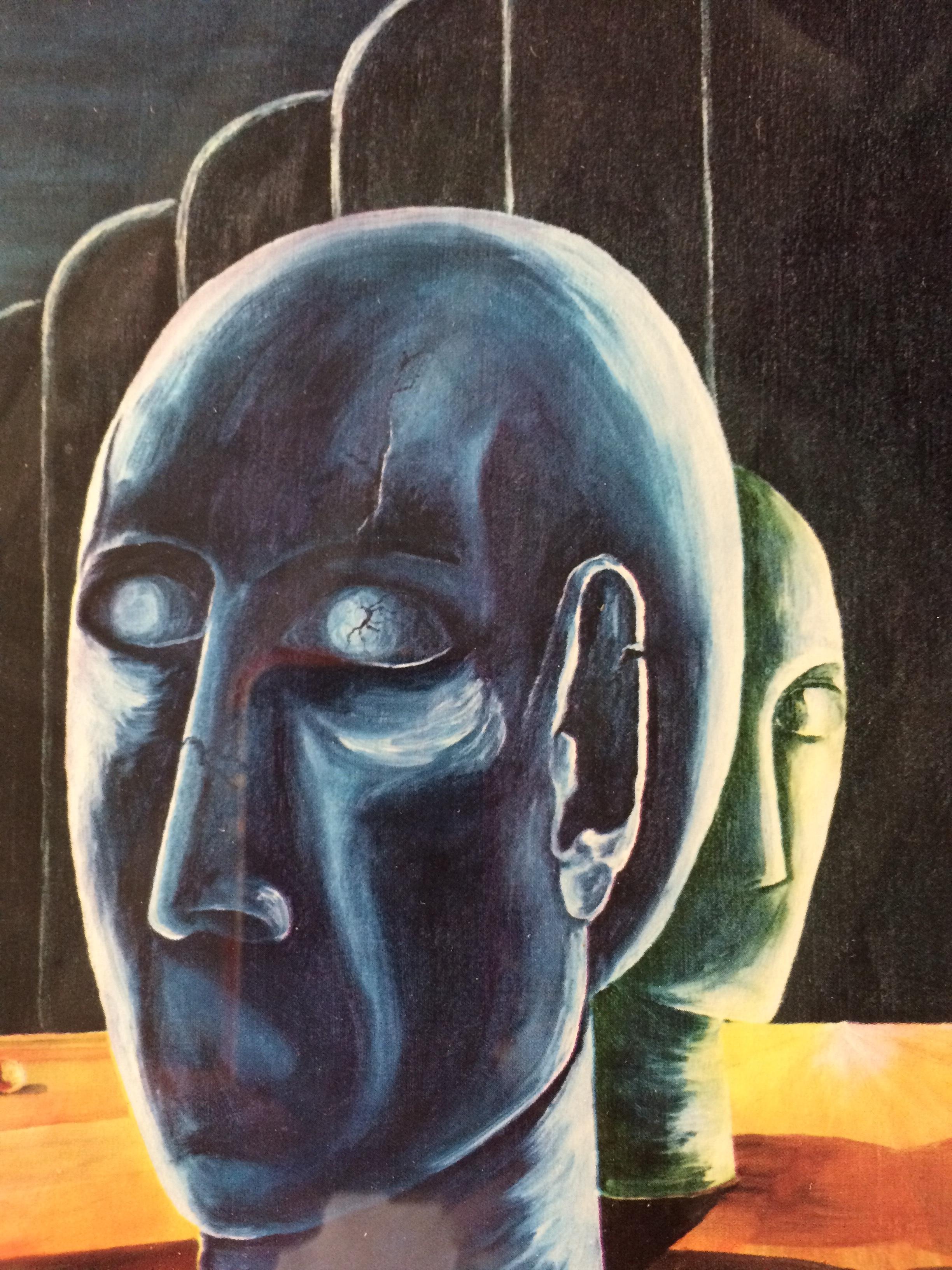 Midcentury Framed Surrealist Art Exhibition Poster, circa 1975 In Good Condition In Miami, FL