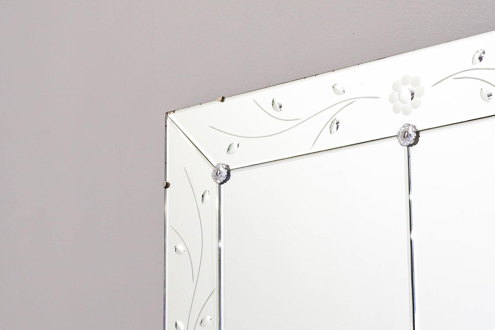 Milieu du XXe siècle Miroir sans cadre du milieu du siècle en vente