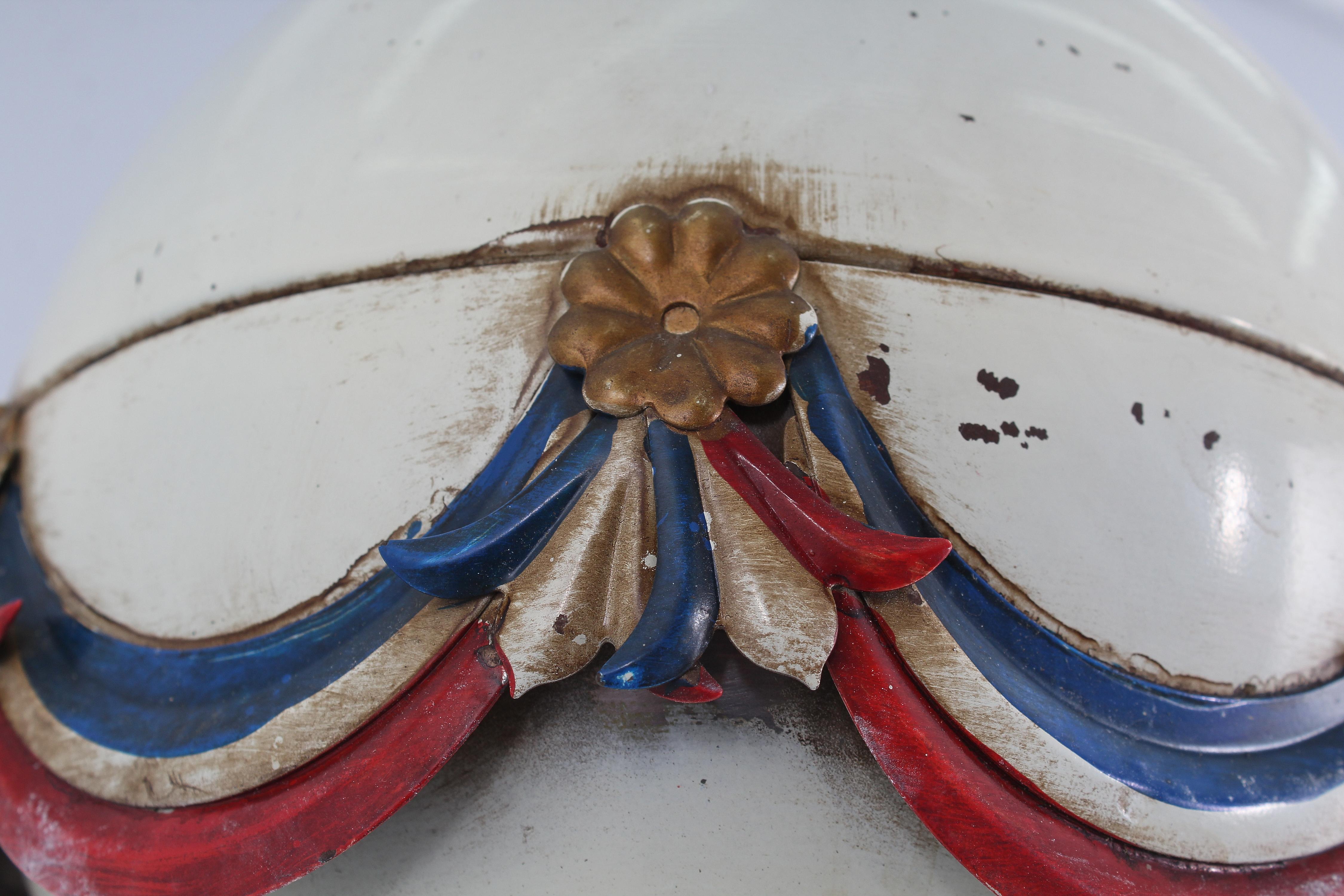 Mid-Century France Air Ballon Ceiling Lamp made of Hand Painted Metal France 50s 8