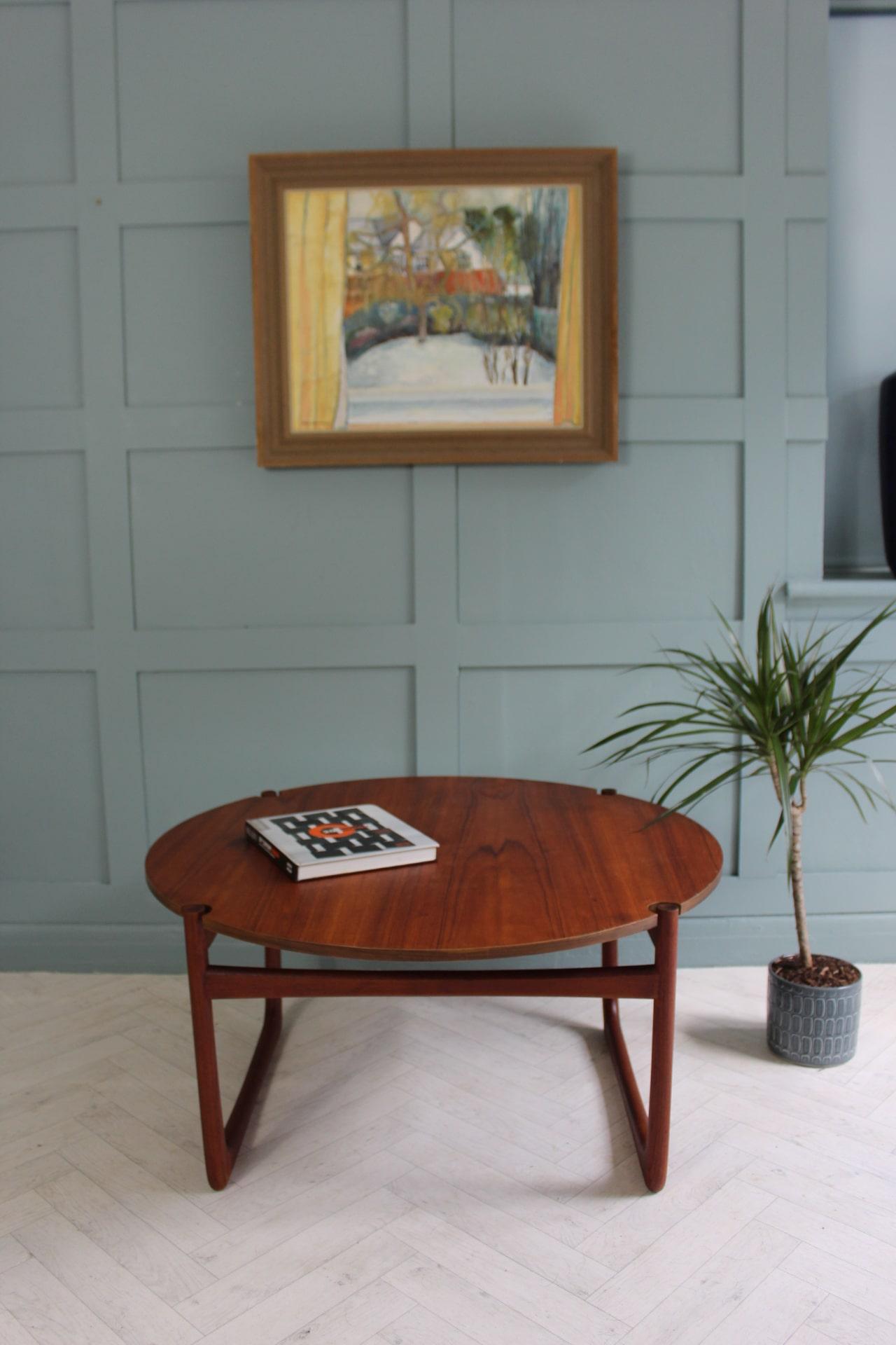 Mid-century France & Son Teak Coffee Table by Peter Hvidt & Orla Mølgaard Nielse For Sale 1
