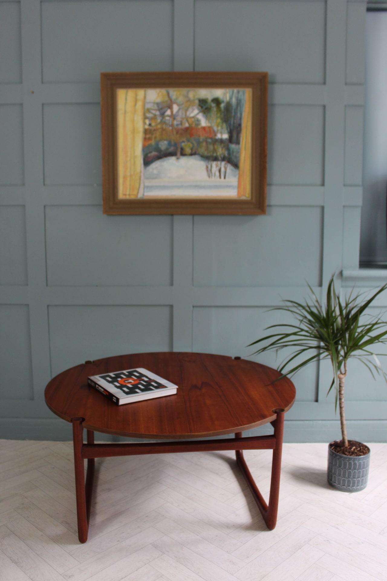 Mid-century France & Son Teak Coffee Table by Peter Hvidt & Orla Mølgaard Nielse For Sale 4