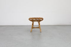 Mid-Century Franco Albini Attributed Low Bamboo Rattan Stool