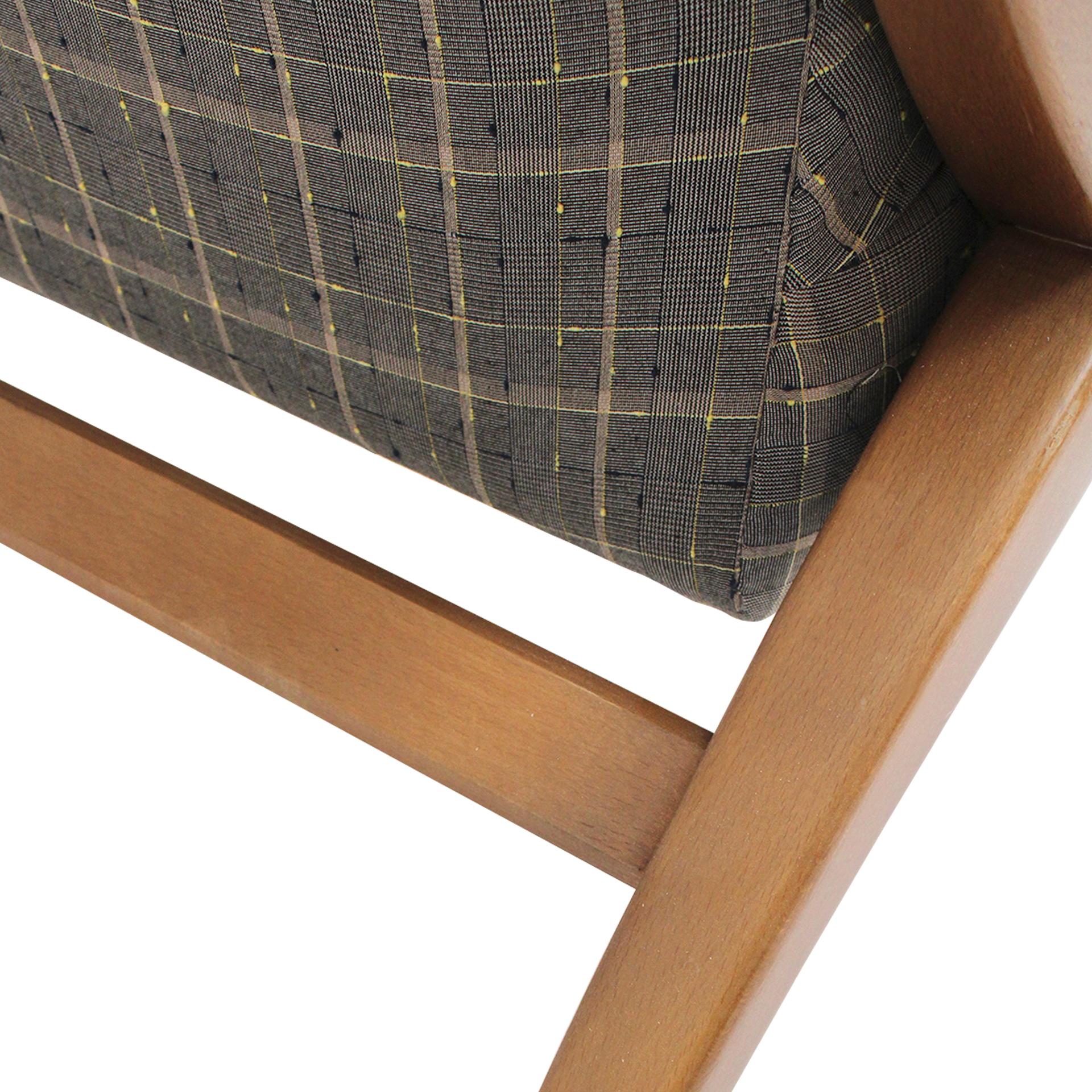 Mid-Century Franco Albini Fiorenza Grau Wolle und Esche Holz Italienisch 1950 Sessel im Angebot 5