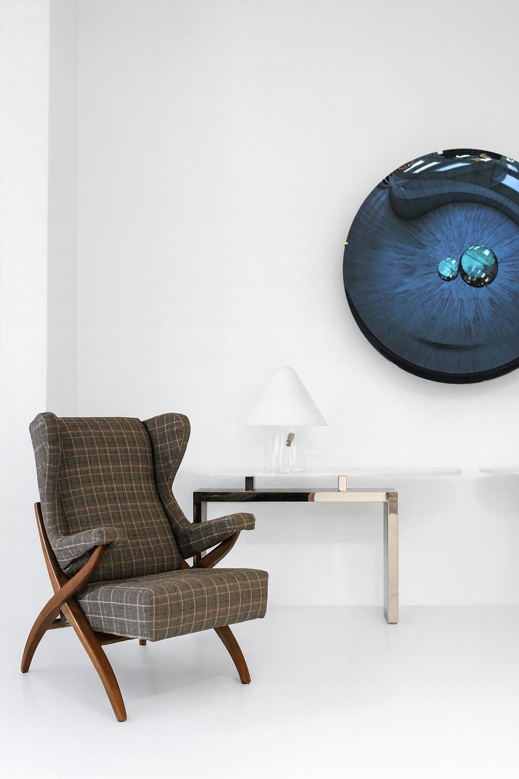 Mid-Century Franco Albini Fiorenza Grau Wolle und Esche Holz Italienisch 1950 Sessel im Angebot 7