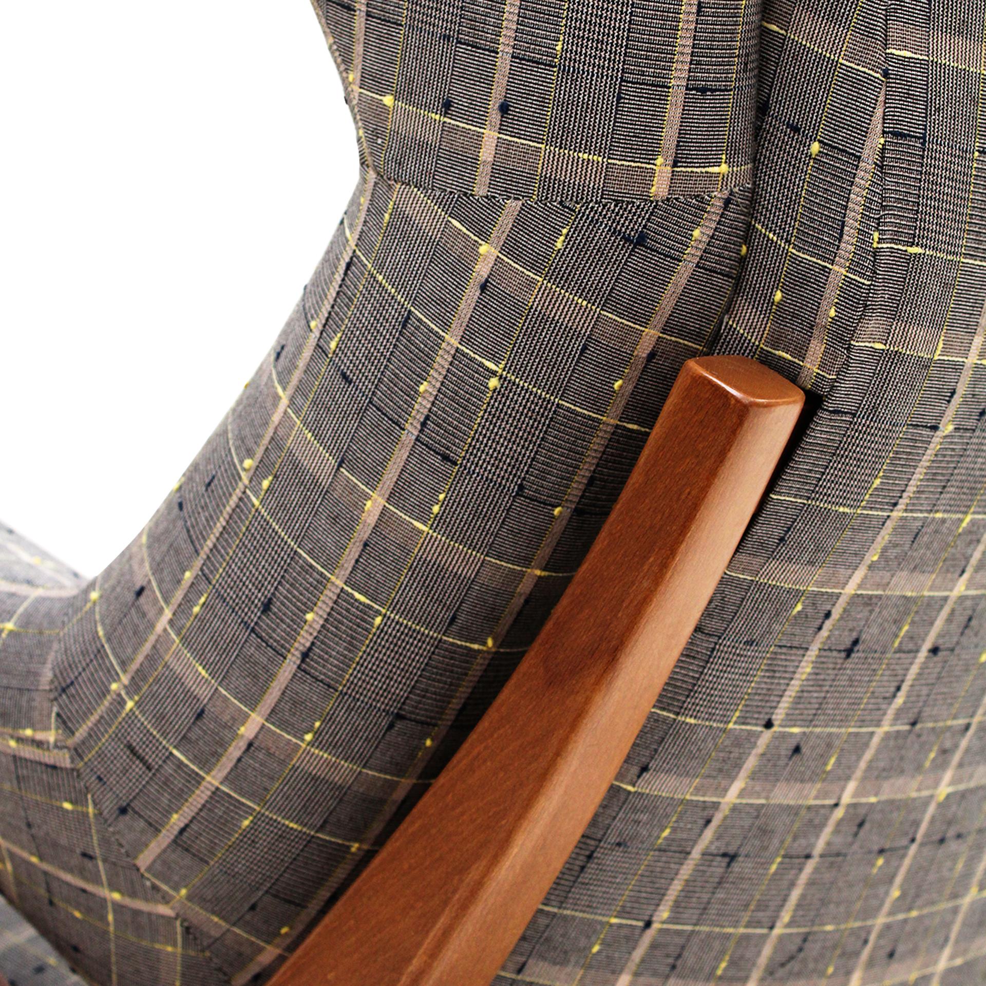 Mid-Century Franco Albini Fiorenza Grau Wolle und Esche Holz Italienisch 1950 Sessel im Angebot 2