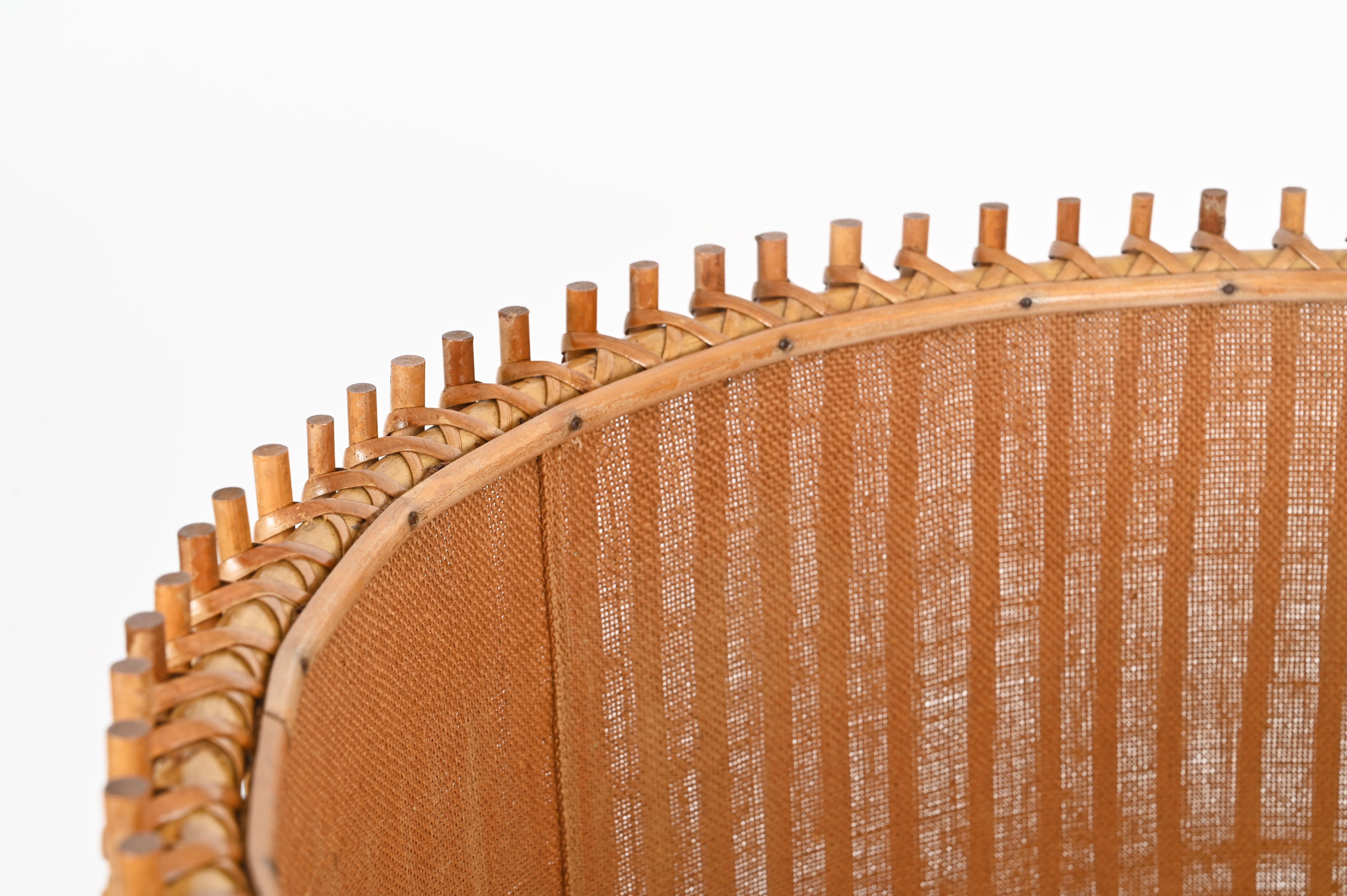 Lámpara de pie Franco Albini de bambú y ratán de mediados de siglo, Italia Años 60 en venta 2