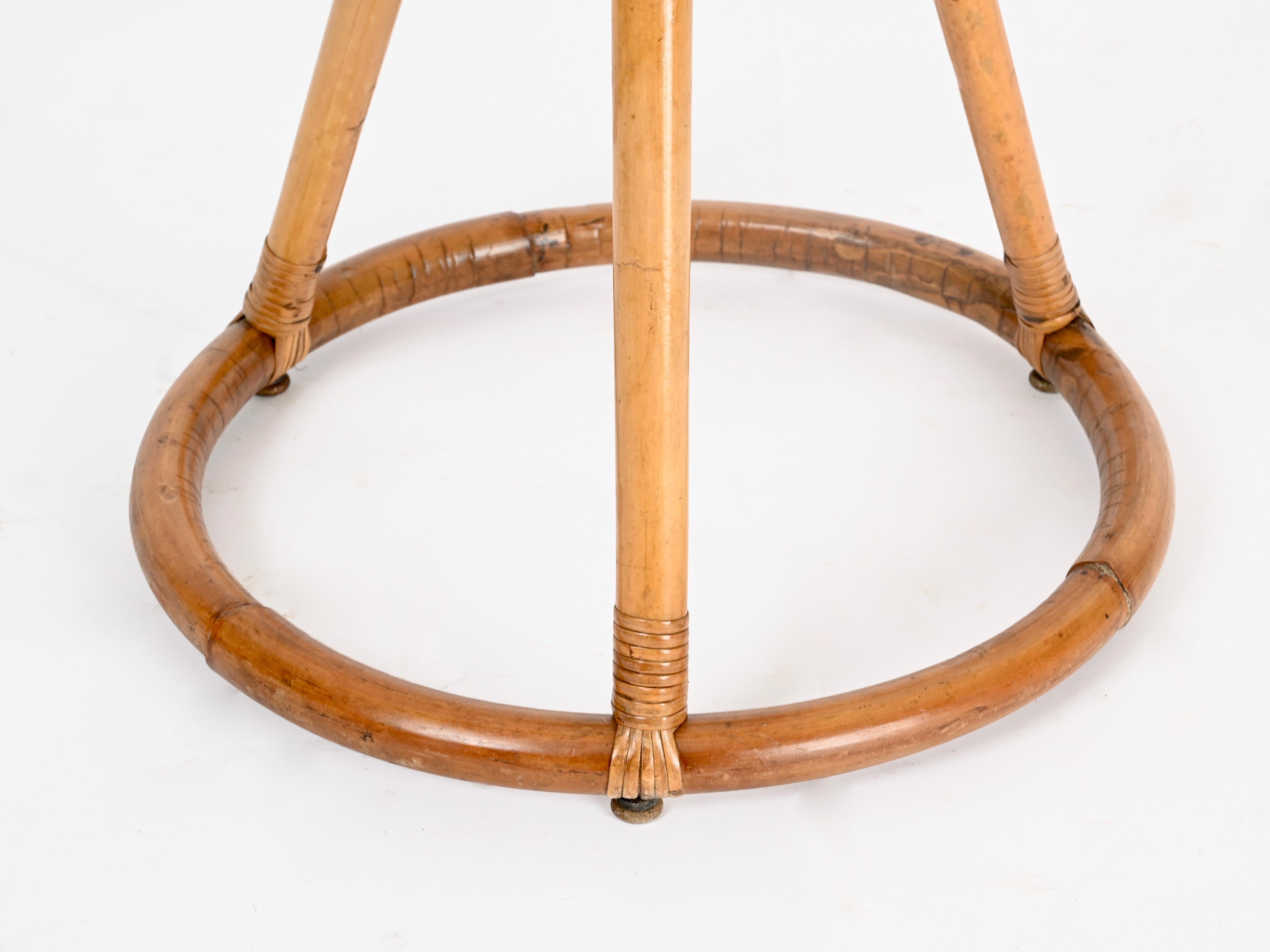 Lámpara de pie Franco Albini de bambú y ratán de mediados de siglo, Italia Años 60 en venta 8