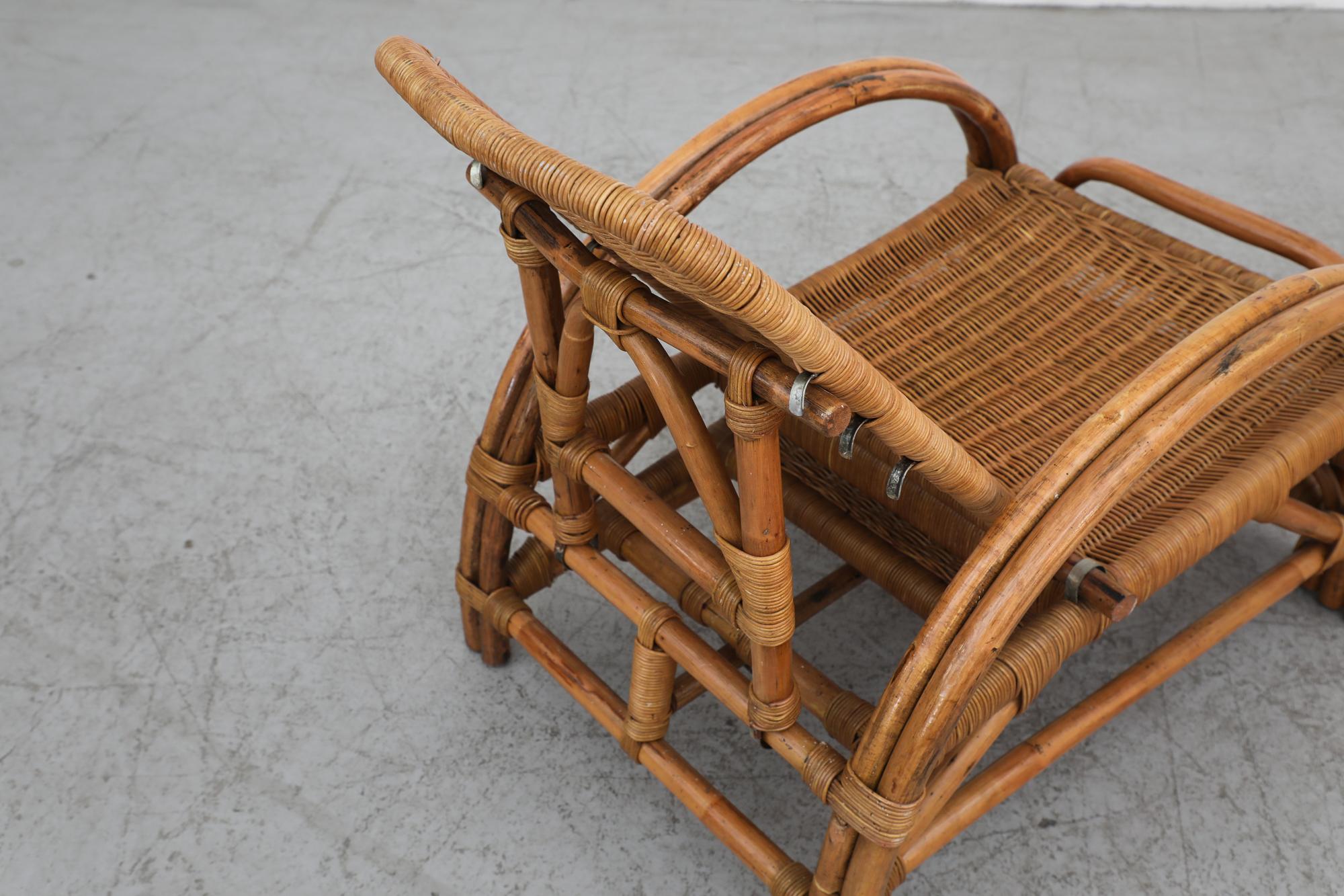 Mid-Century Franco Albini Inspired Bamboo Chaise Lounge Chair 6