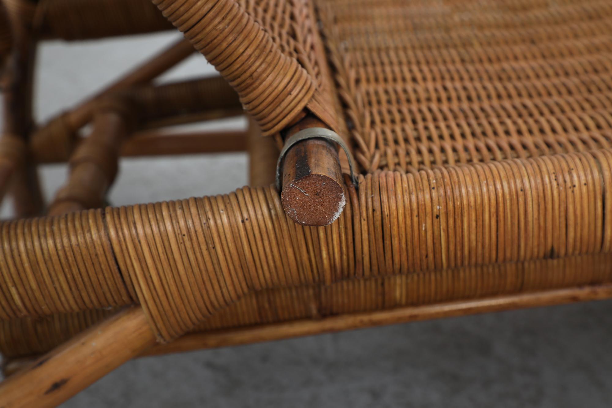 Mid-Century Franco Albini Inspired Bamboo Chaise Lounge Chair 9