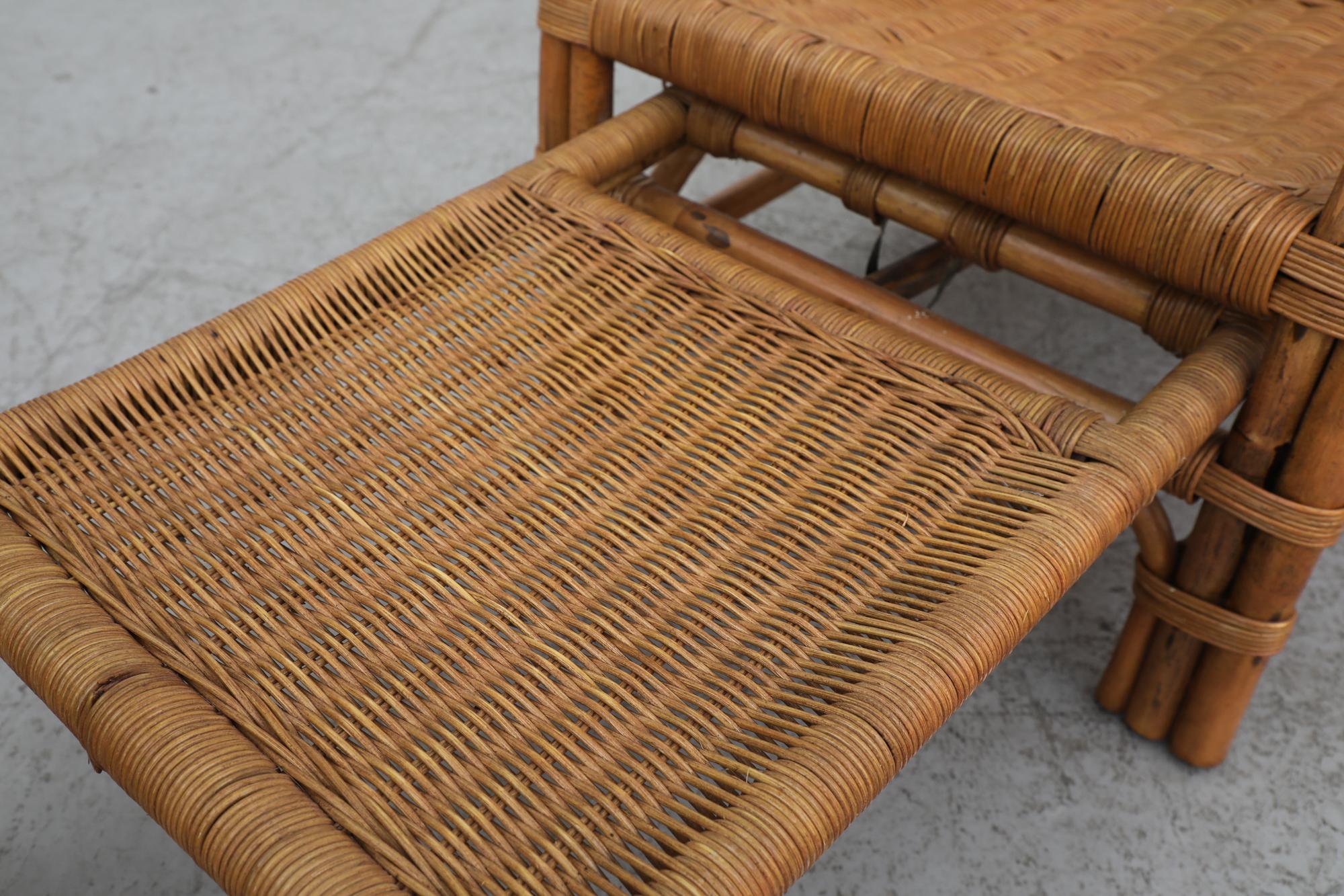 Mid-Century Franco Albini Inspired Bamboo Chaise Lounge Chair 10