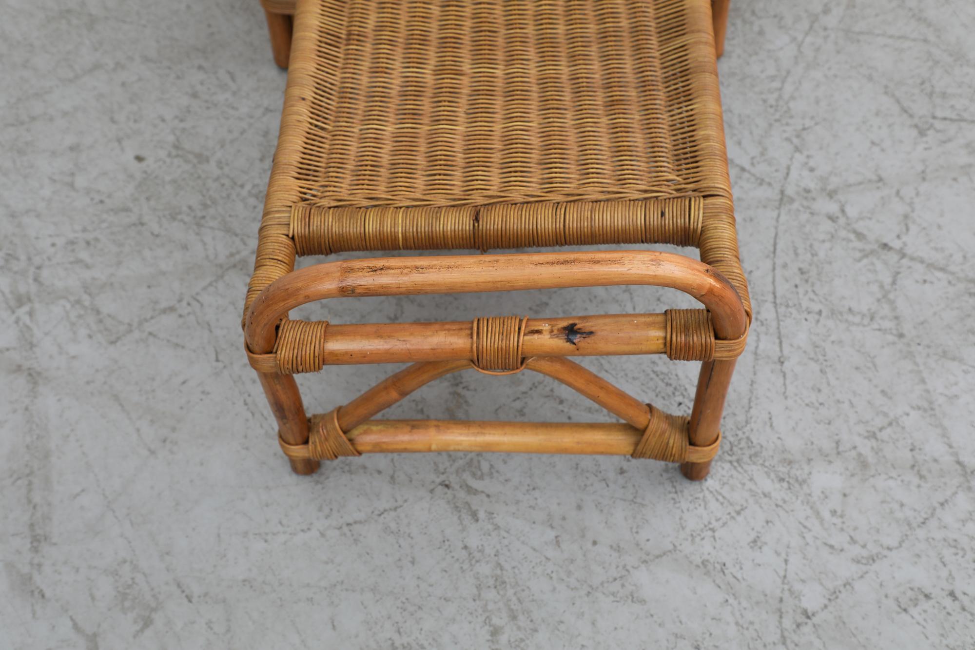 Mid-Century Franco Albini Inspired Bamboo Chaise Lounge Chair 11