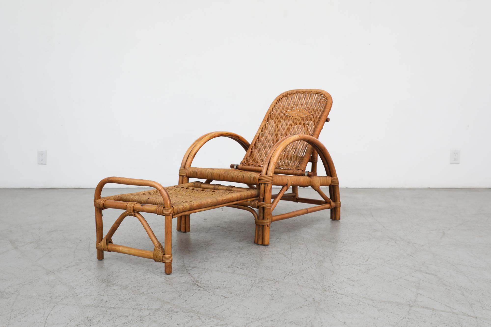 Mid-20th Century Mid-Century Franco Albini Inspired Bamboo Chaise Lounge Chair