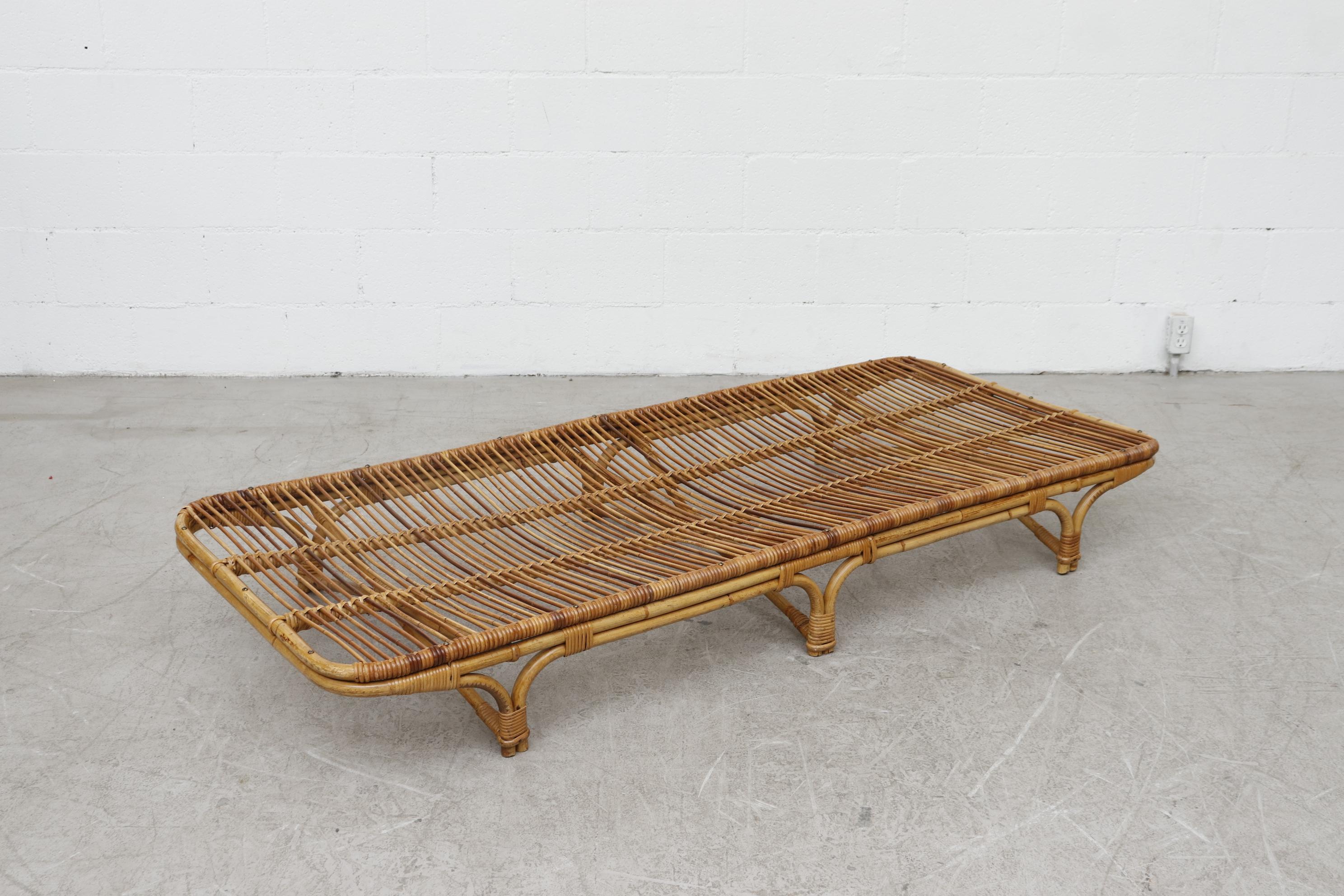 Midcentury Franco Albini Inspired Bamboo Day Bed In Good Condition In Los Angeles, CA
