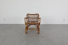 Von Franco Albini inspirierter Bambus-Loungesessel von Rohé Noordwolde aus der Jahrhundertmitte