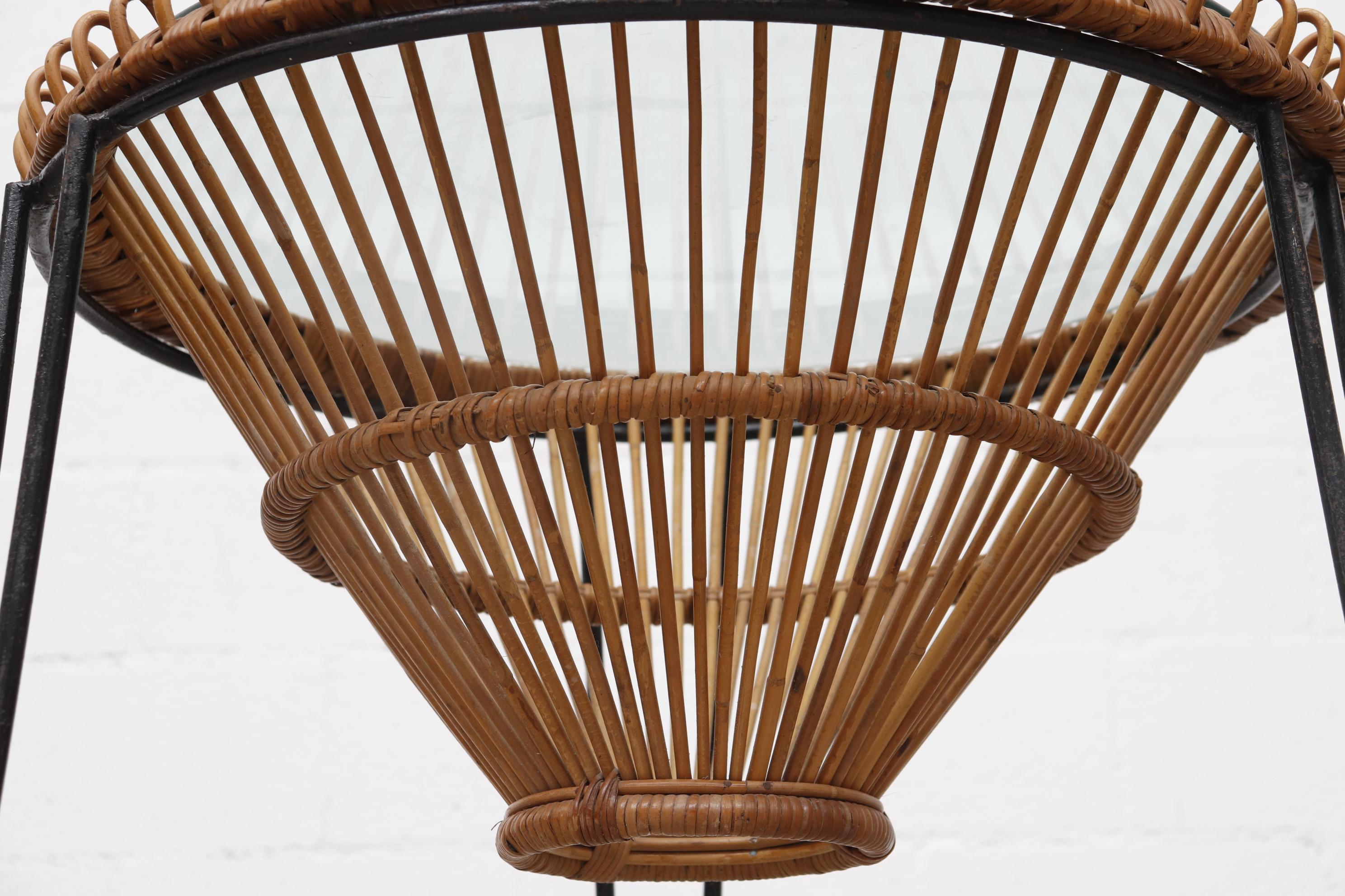 Midcentury Franco Albini Inspired Bamboo Side Table 6