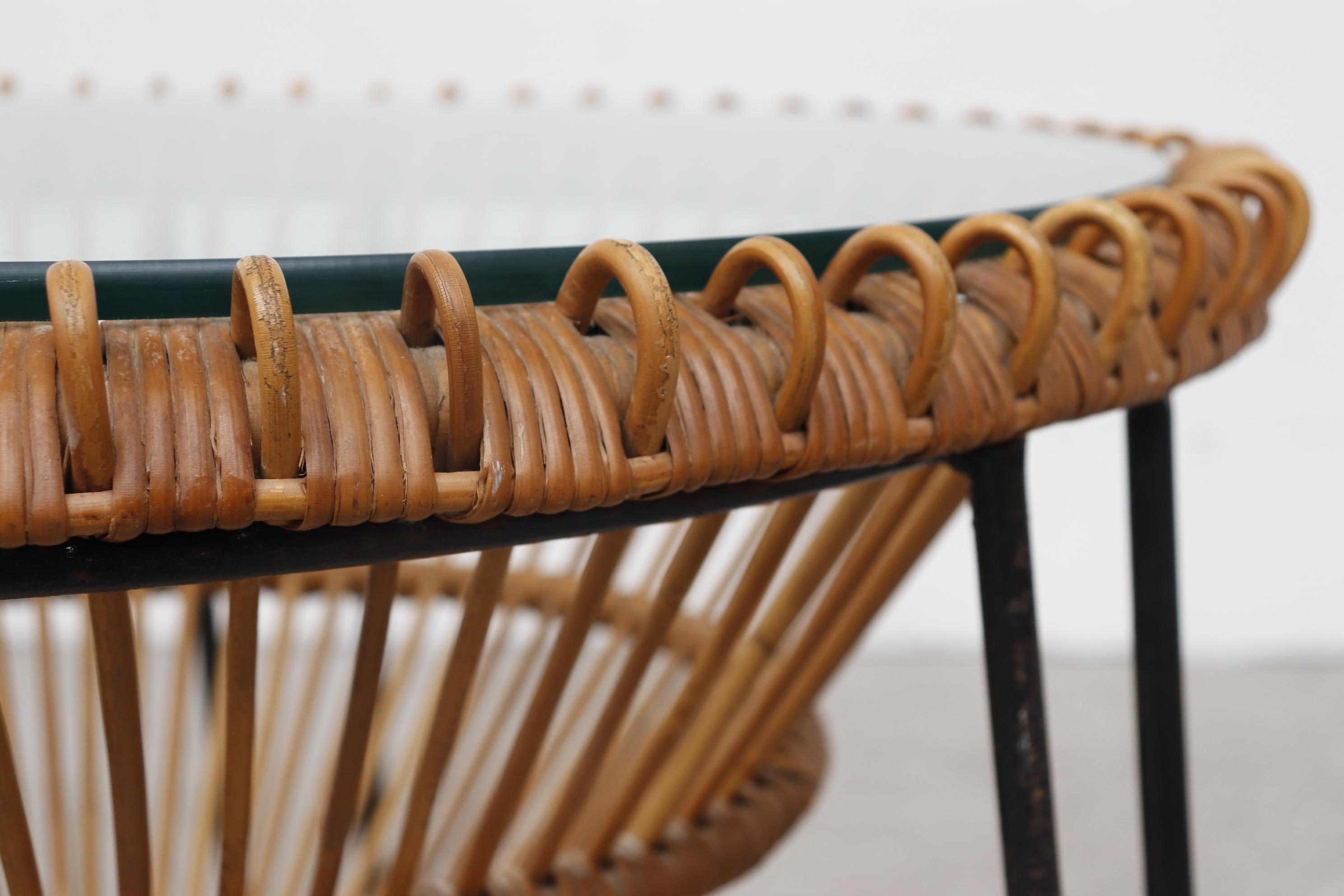 Midcentury Franco Albini Inspired Bamboo Side Table 2