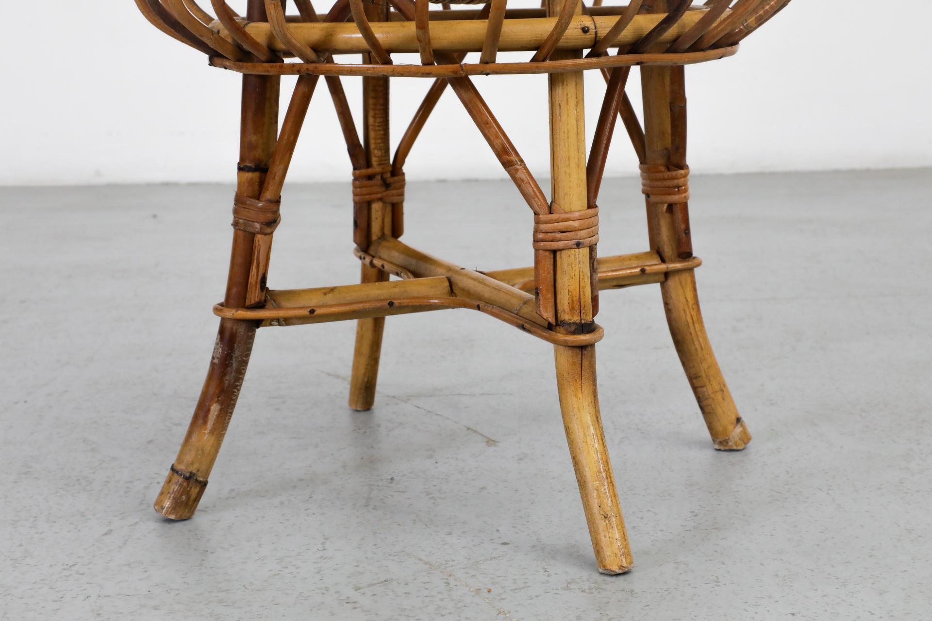 Tabouret bas en bambou du milieu du siècle inspiré par Franco Albini en vente 3
