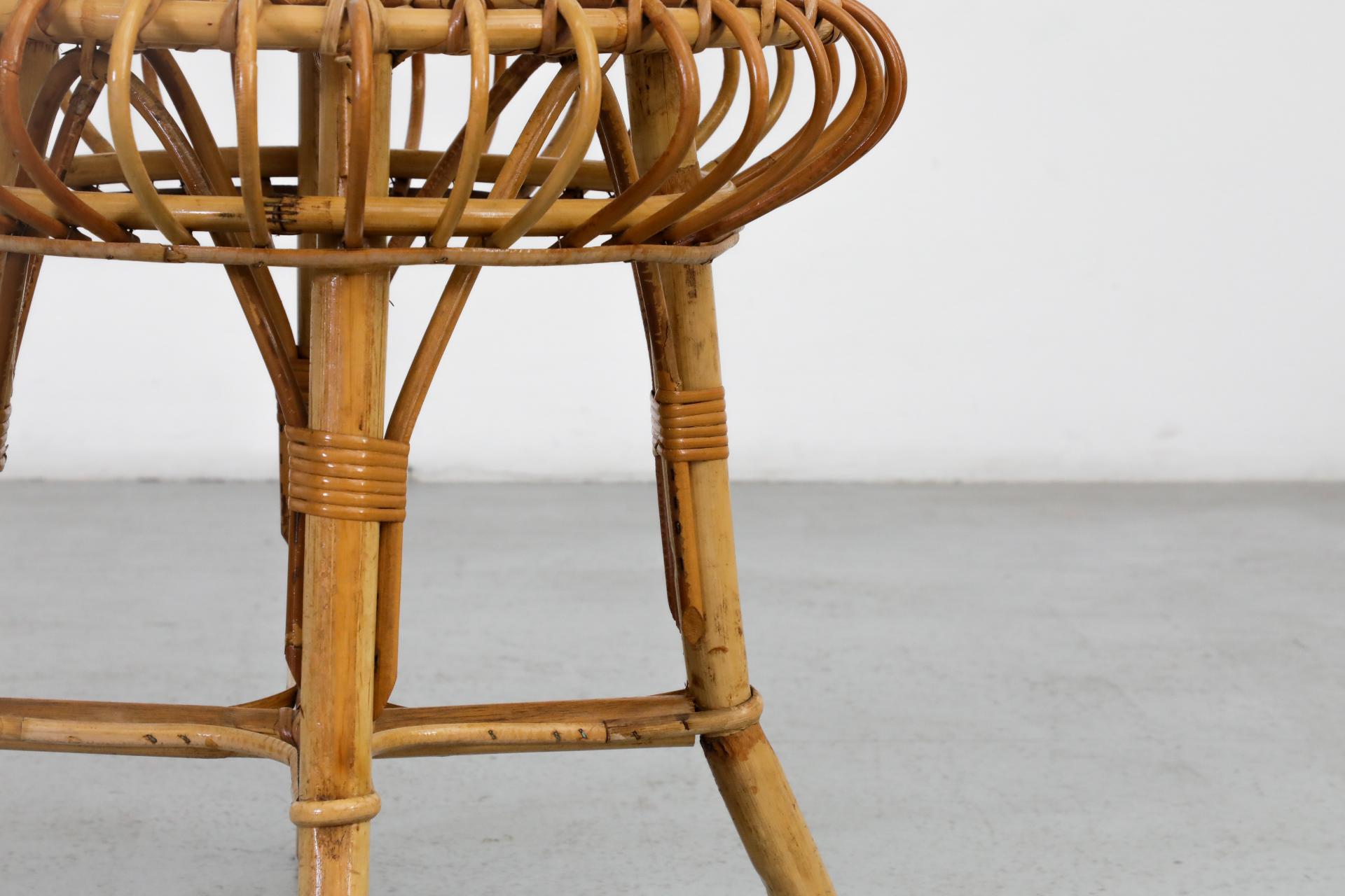 Tabouret bas en bambou du milieu du siècle inspiré par Franco Albini en vente 5
