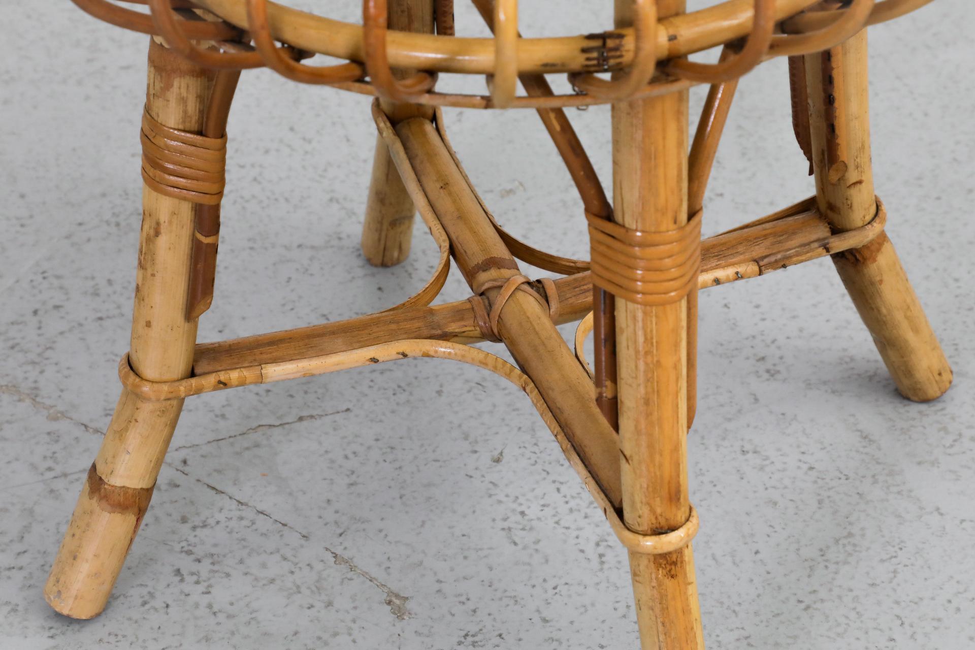Tabouret bas en bambou du milieu du siècle inspiré par Franco Albini en vente 6