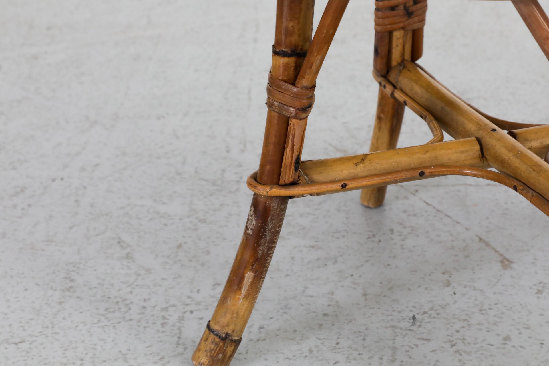 Tabouret bas en bambou du milieu du siècle inspiré par Franco Albini en vente 6