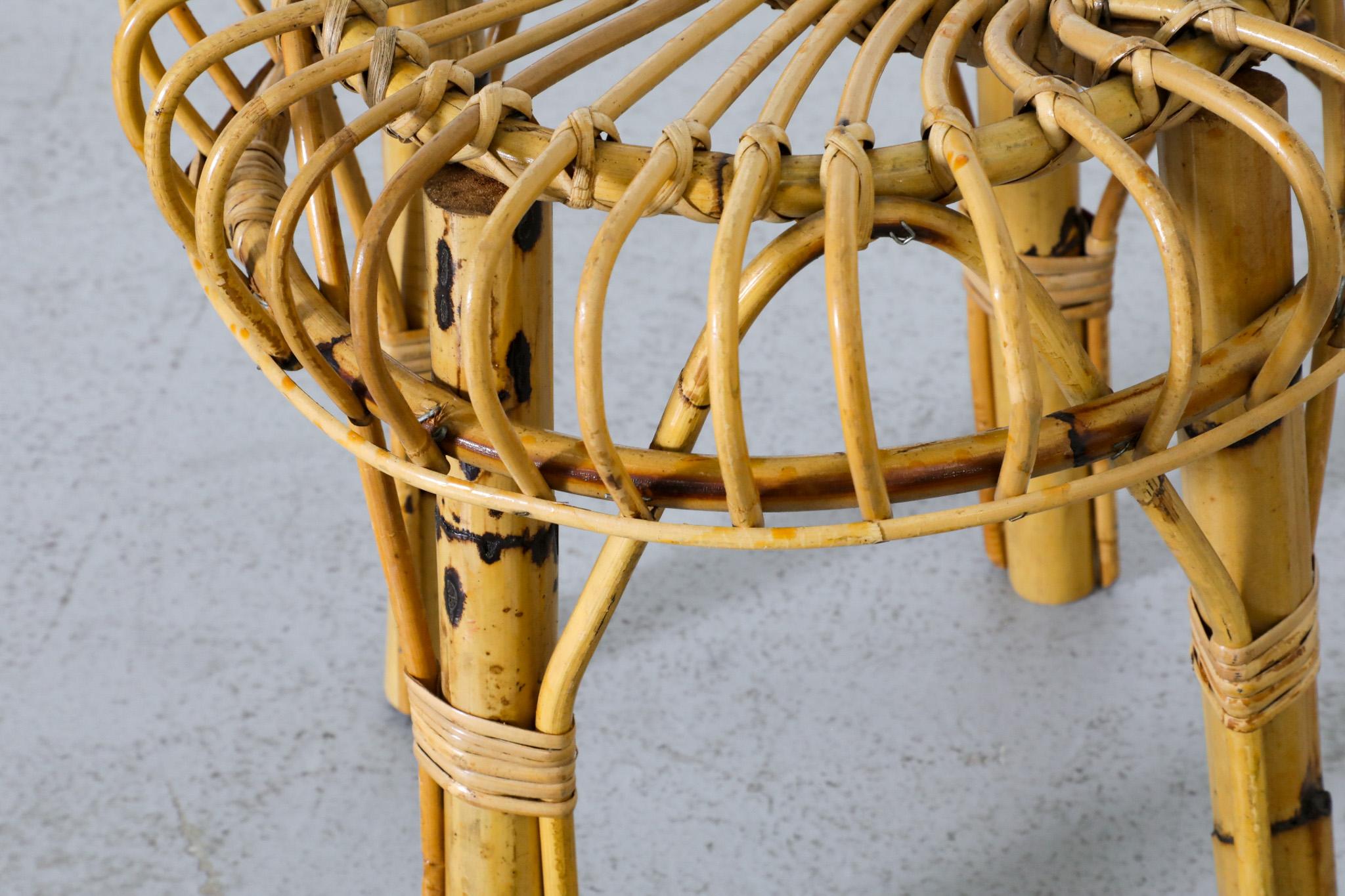 Sgabello basso in bambù ispirato a Franco Albini, metà del secolo scorso in vendita 6
