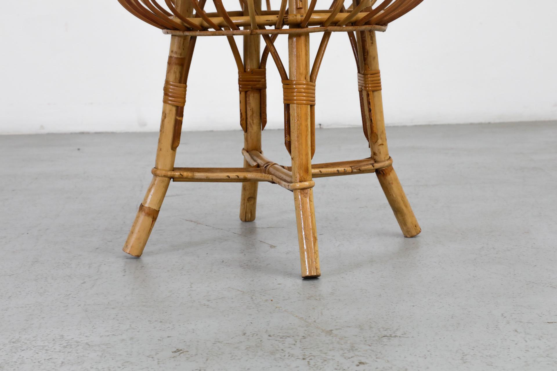 Tabouret bas en bambou du milieu du siècle inspiré par Franco Albini en vente 1