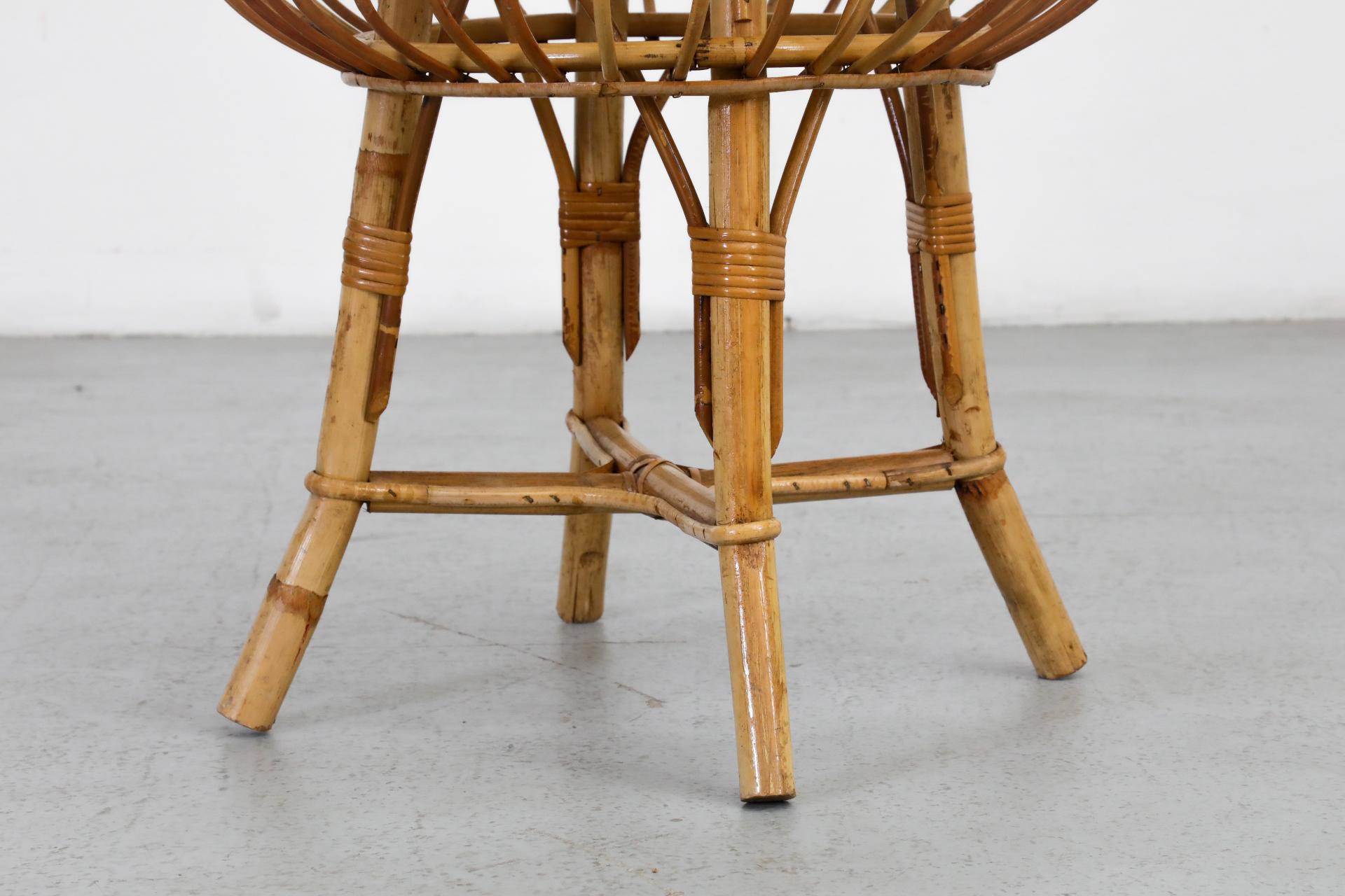Tabouret bas en bambou du milieu du siècle inspiré par Franco Albini en vente 2