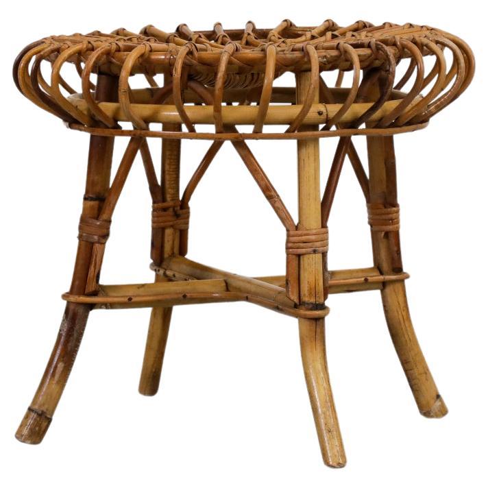 Sgabello basso in bambù ispirato a Franco Albini, metà del secolo scorso