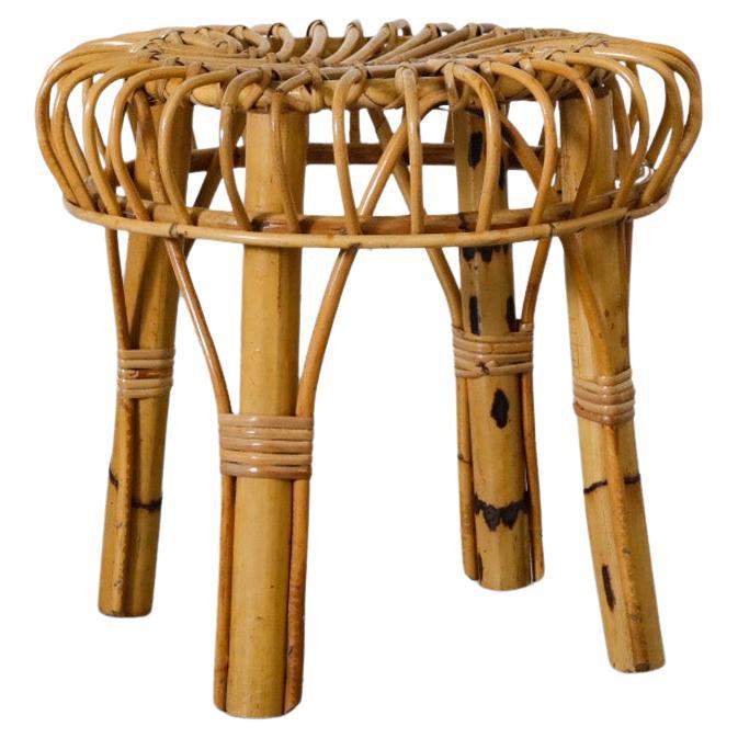 Sgabello basso in bambù ispirato a Franco Albini, metà del secolo scorso in vendita