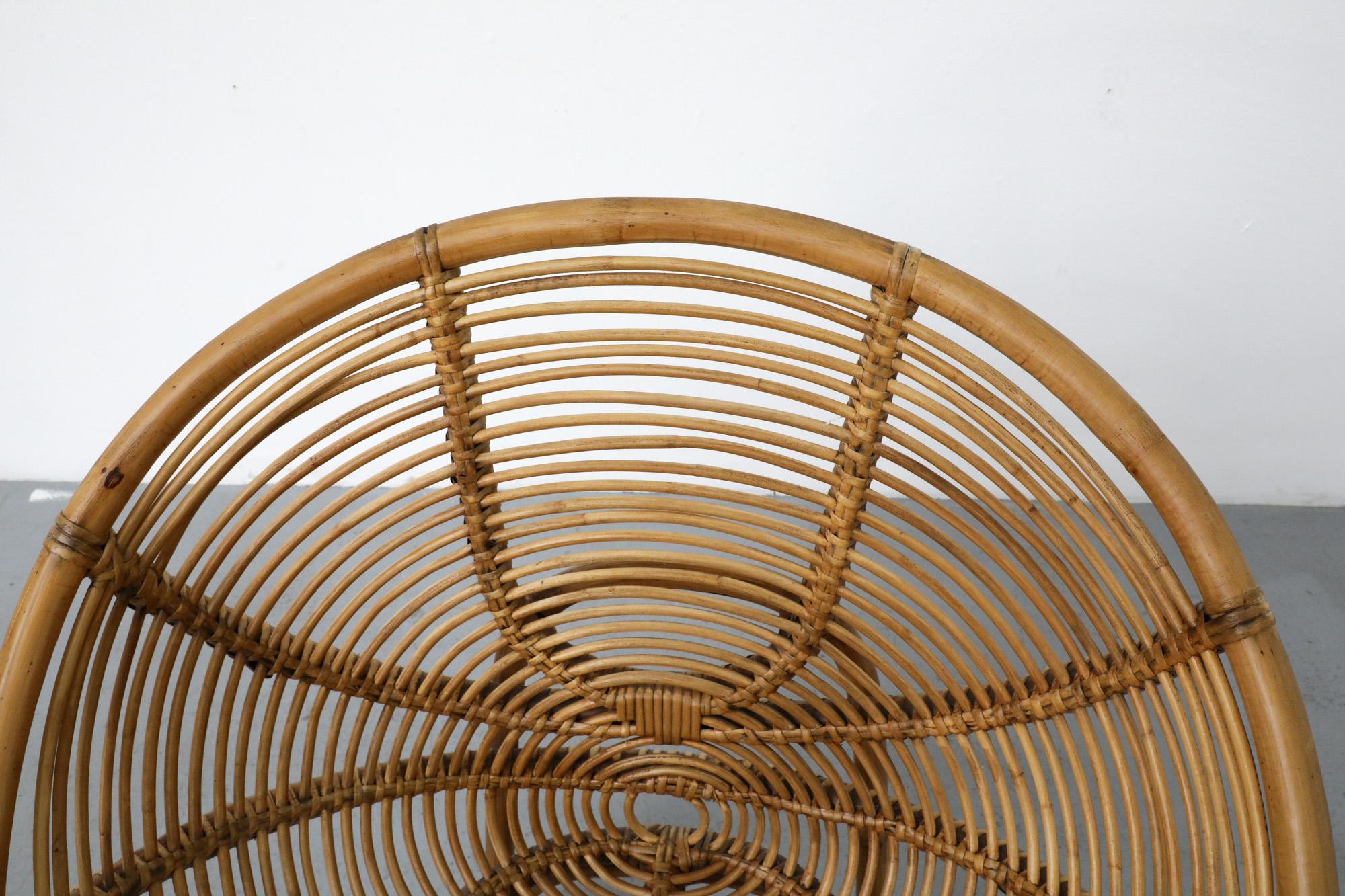 Silla con aro de bambú estilo Franco Albini de mediados de siglo 6