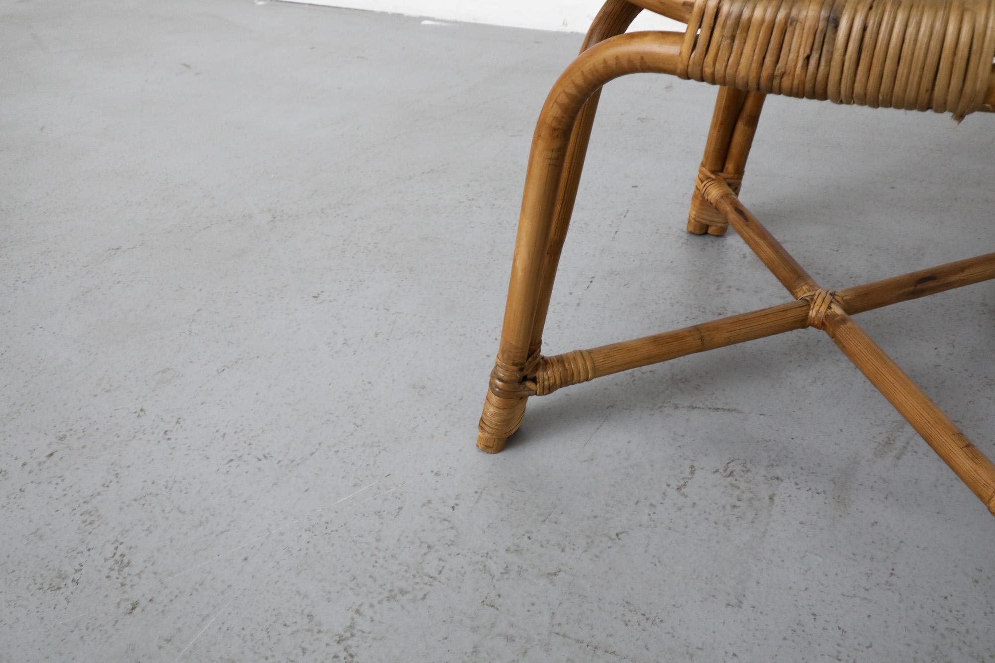 Silla con aro de bambú estilo Franco Albini de mediados de siglo 8