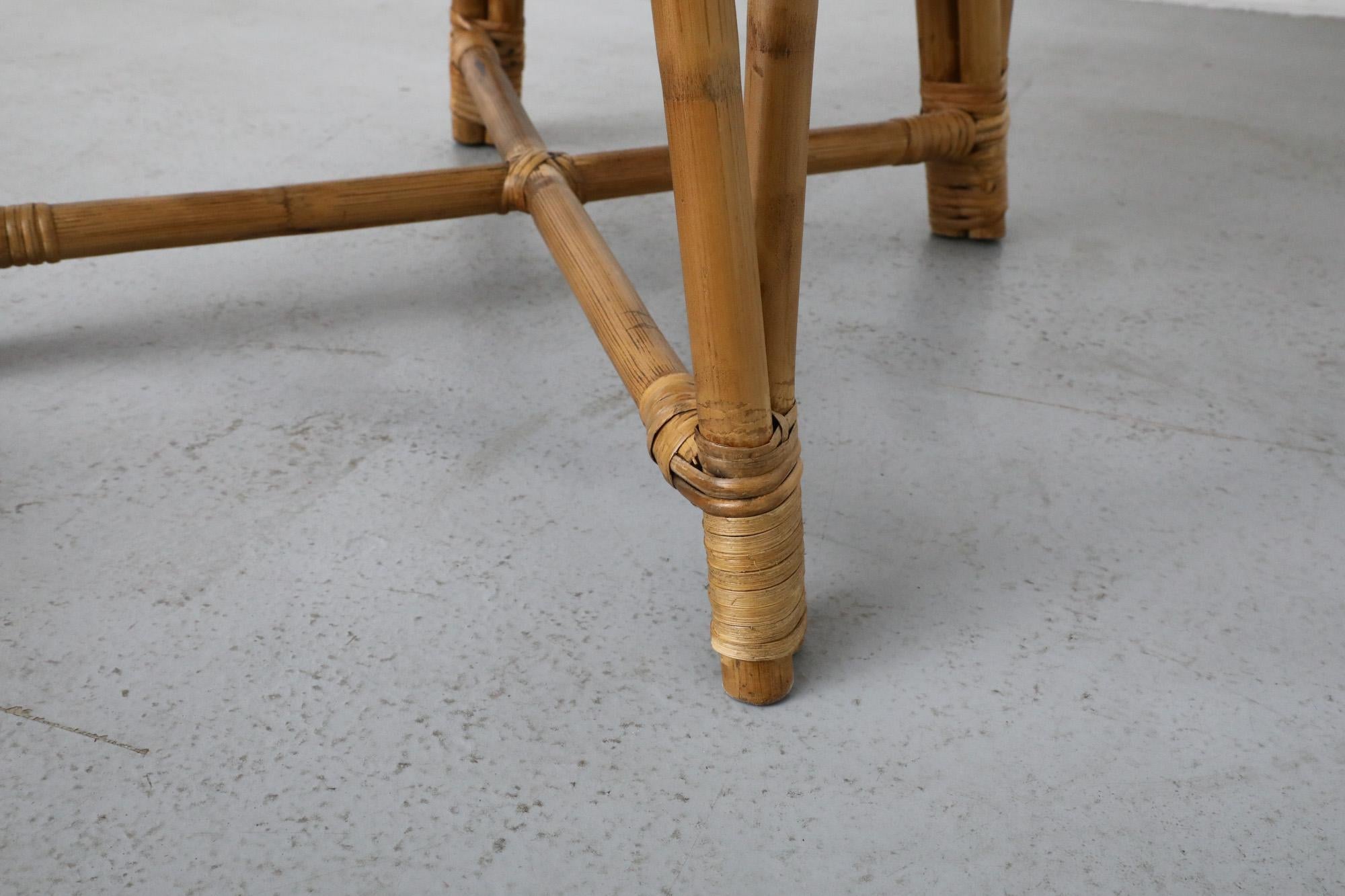 Silla con aro de bambú estilo Franco Albini de mediados de siglo 9