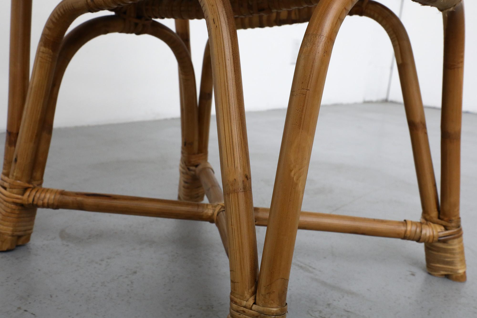 Silla con aro de bambú estilo Franco Albini de mediados de siglo 11