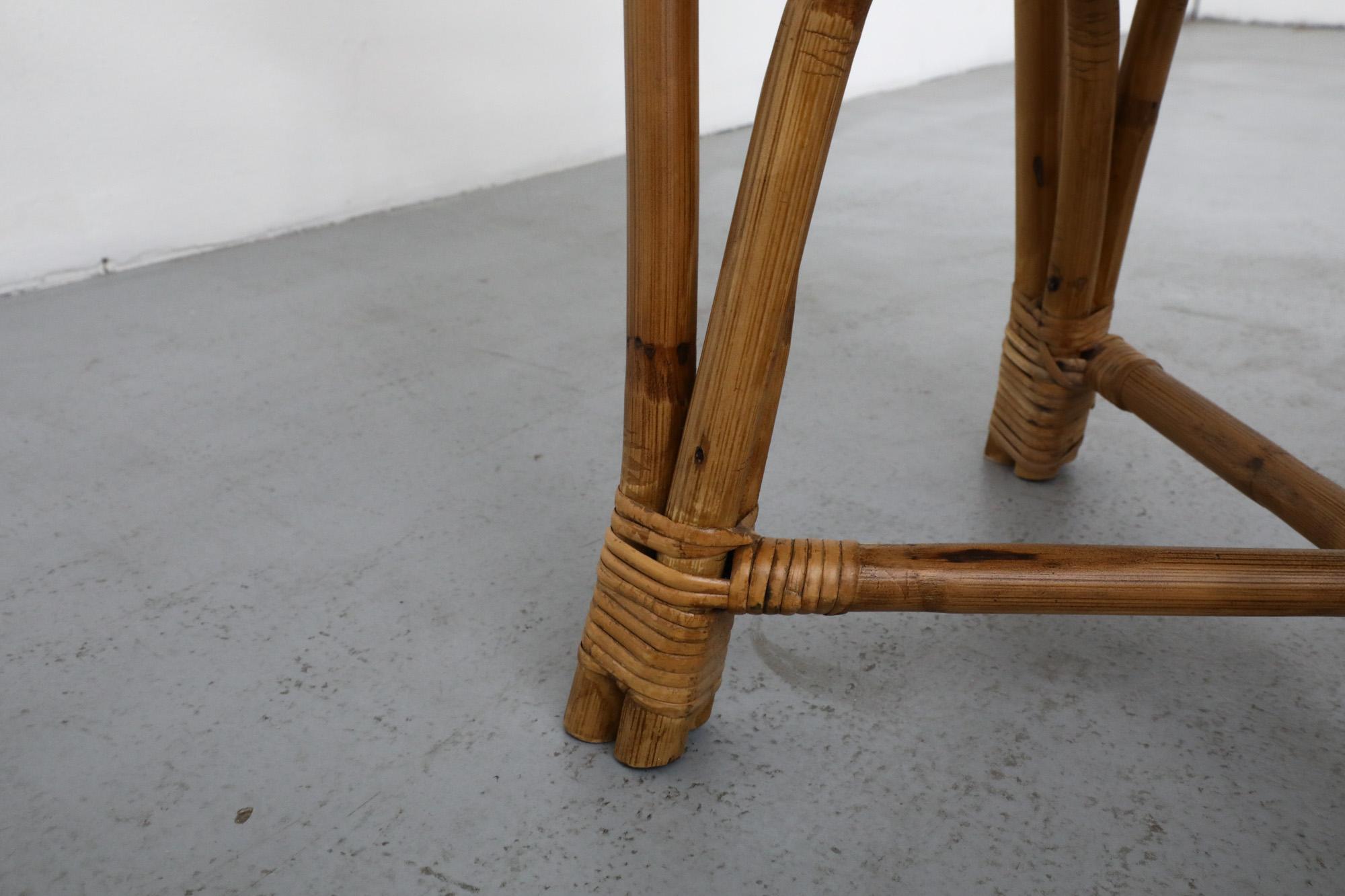 Silla con aro de bambú estilo Franco Albini de mediados de siglo 12