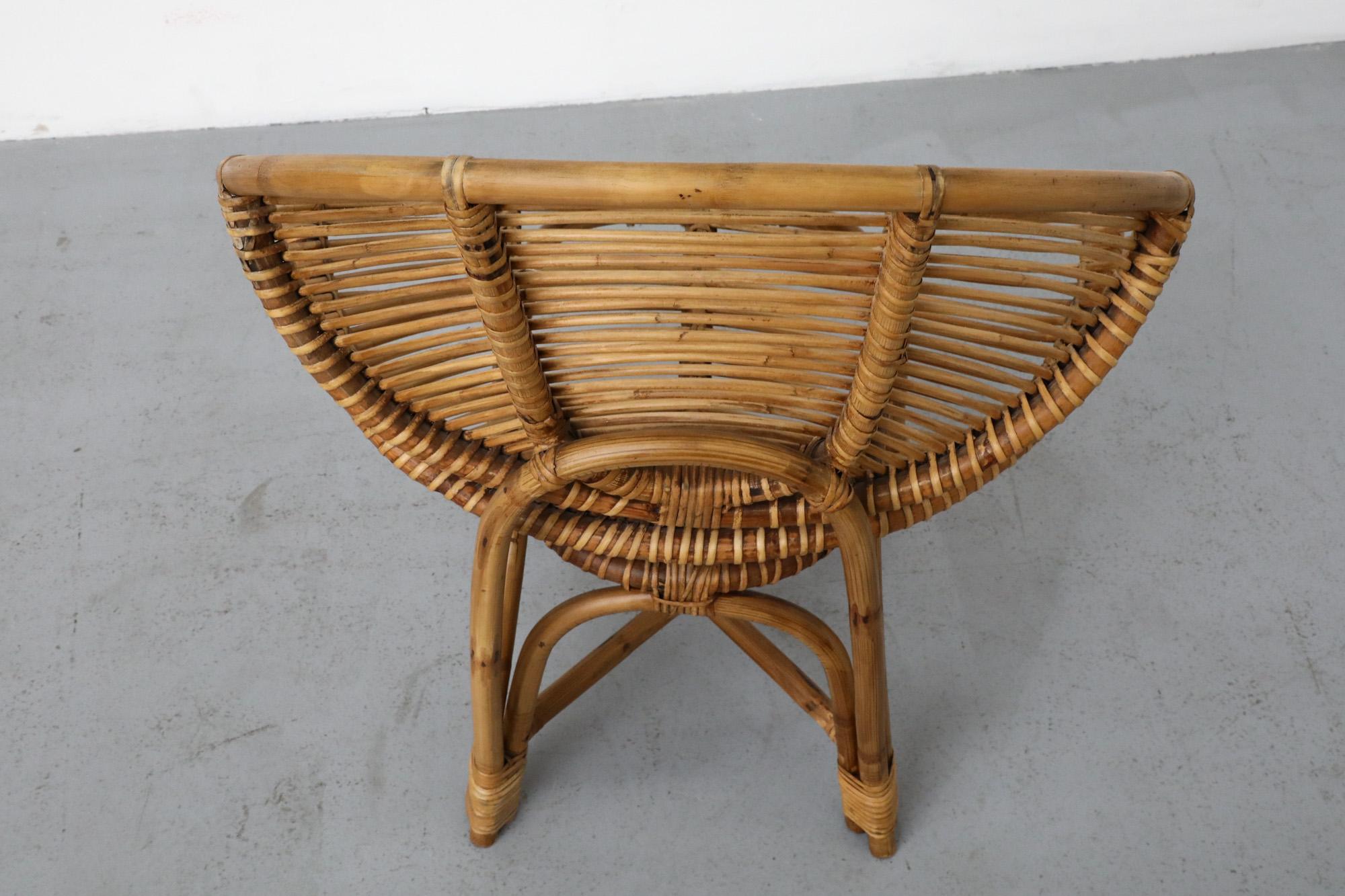 Silla con aro de bambú estilo Franco Albini de mediados de siglo 13