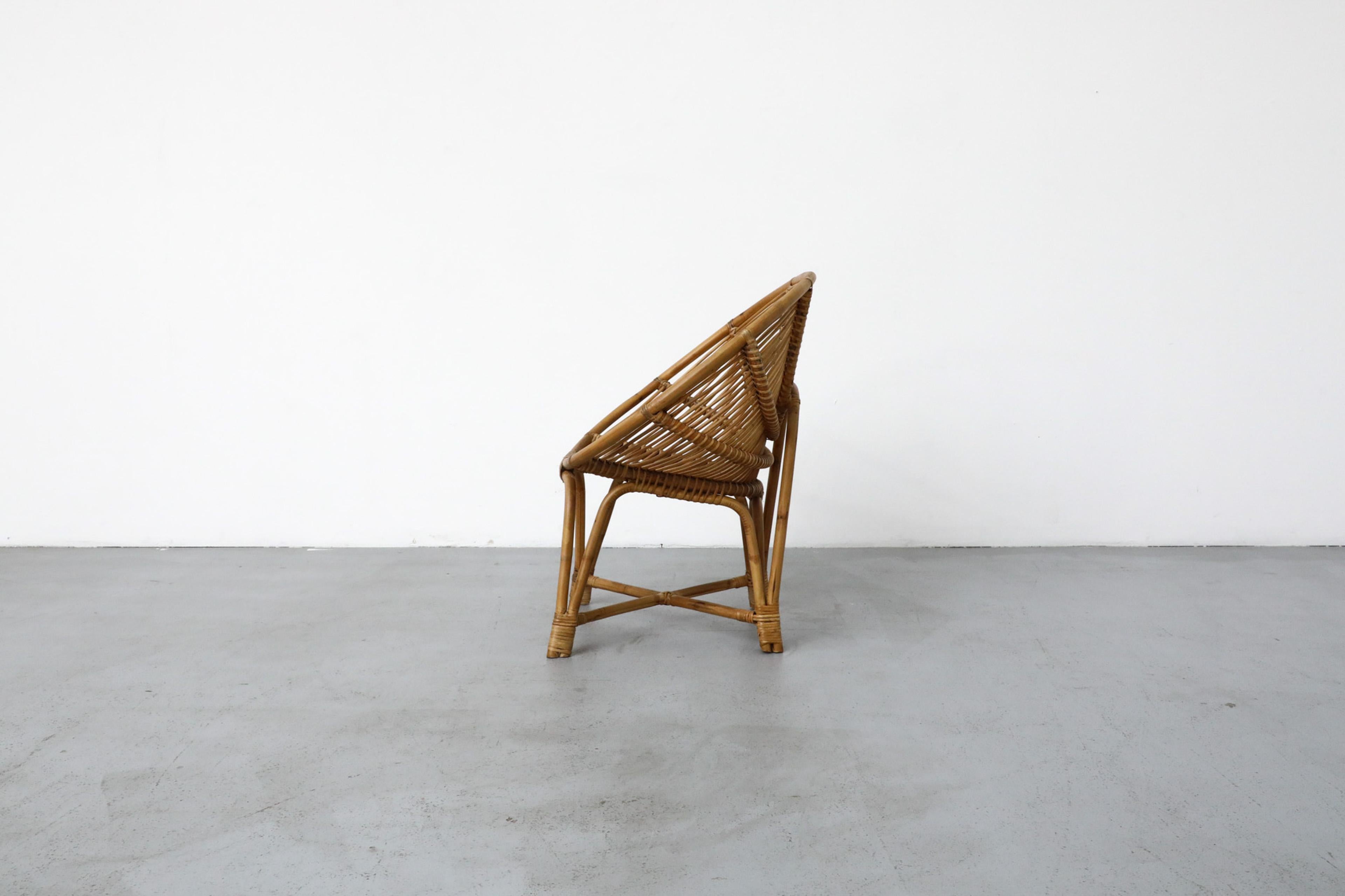 Silla con aro de bambú estilo Franco Albini de mediados de siglo Italiano