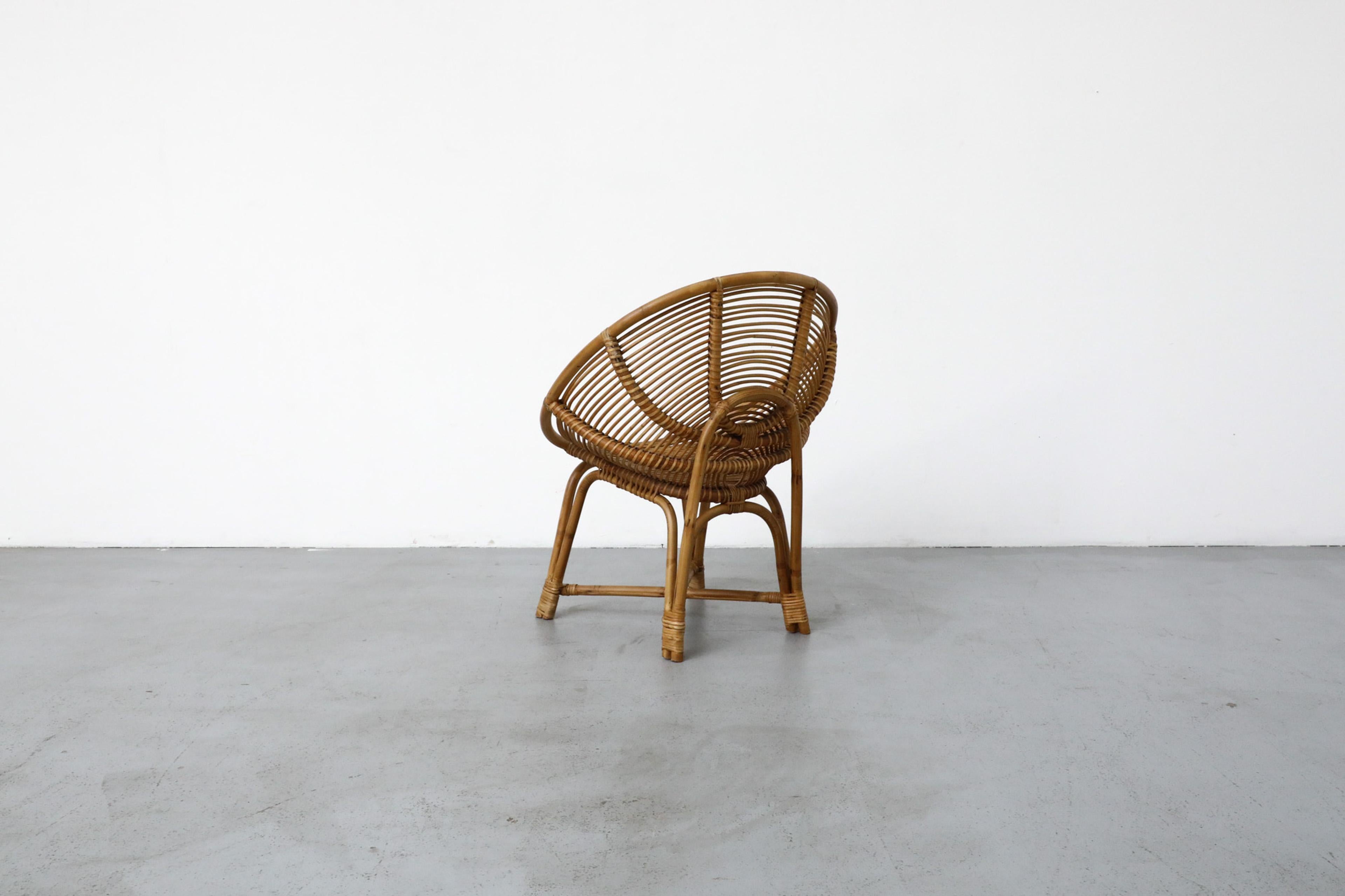 Silla con aro de bambú estilo Franco Albini de mediados de siglo en Bueno Estado en Los Angeles, CA