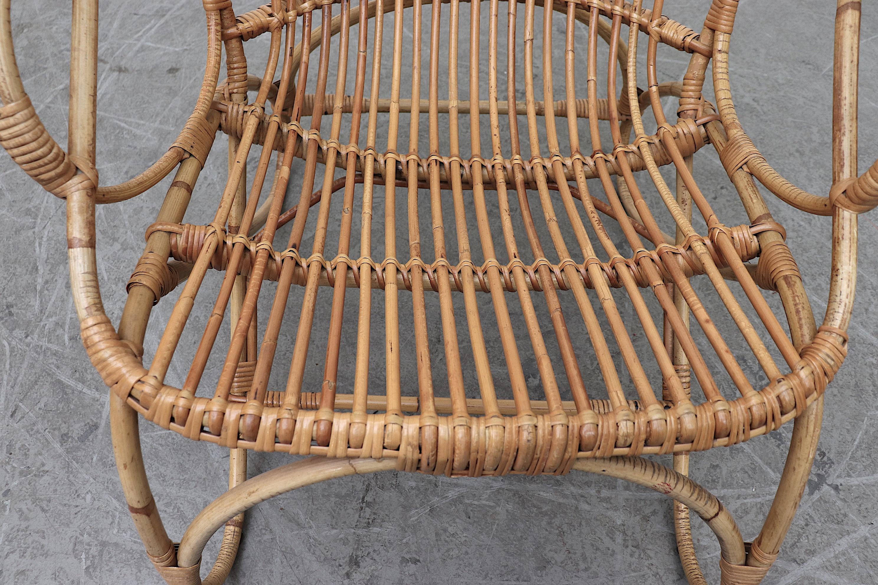 Mid-Century Franco Albini Style Bamboo Lounge Chair 2