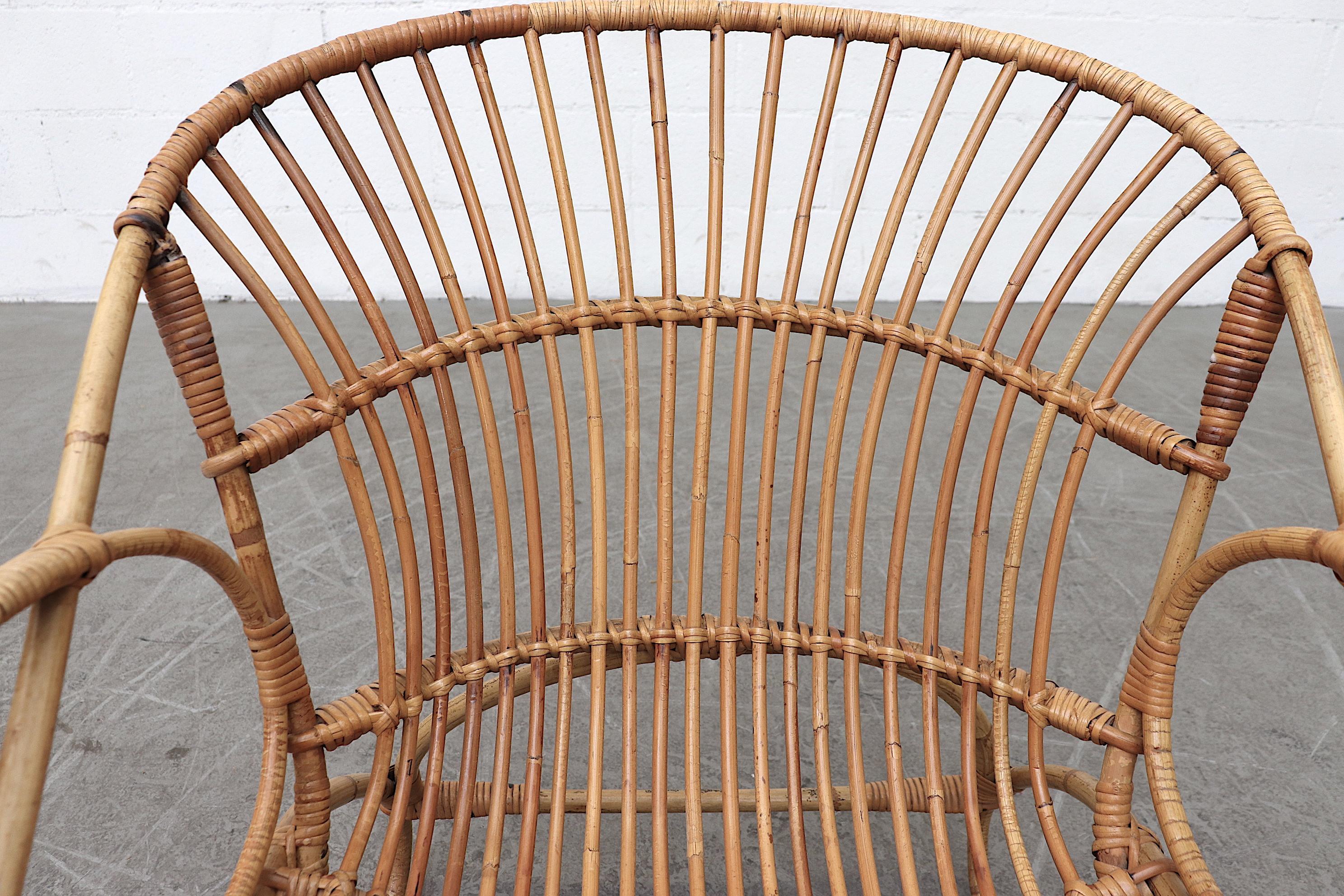 Mid-20th Century Mid-Century Franco Albini Style Bamboo Lounge Chair